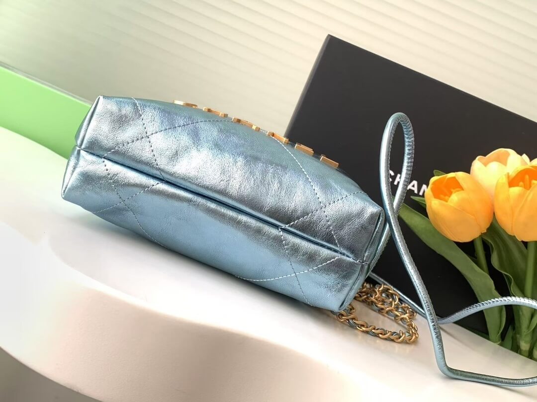 Chanel 22 Mini - Small - Medium Metallic Calfskin Leather Shoulder Handbag - Image 90