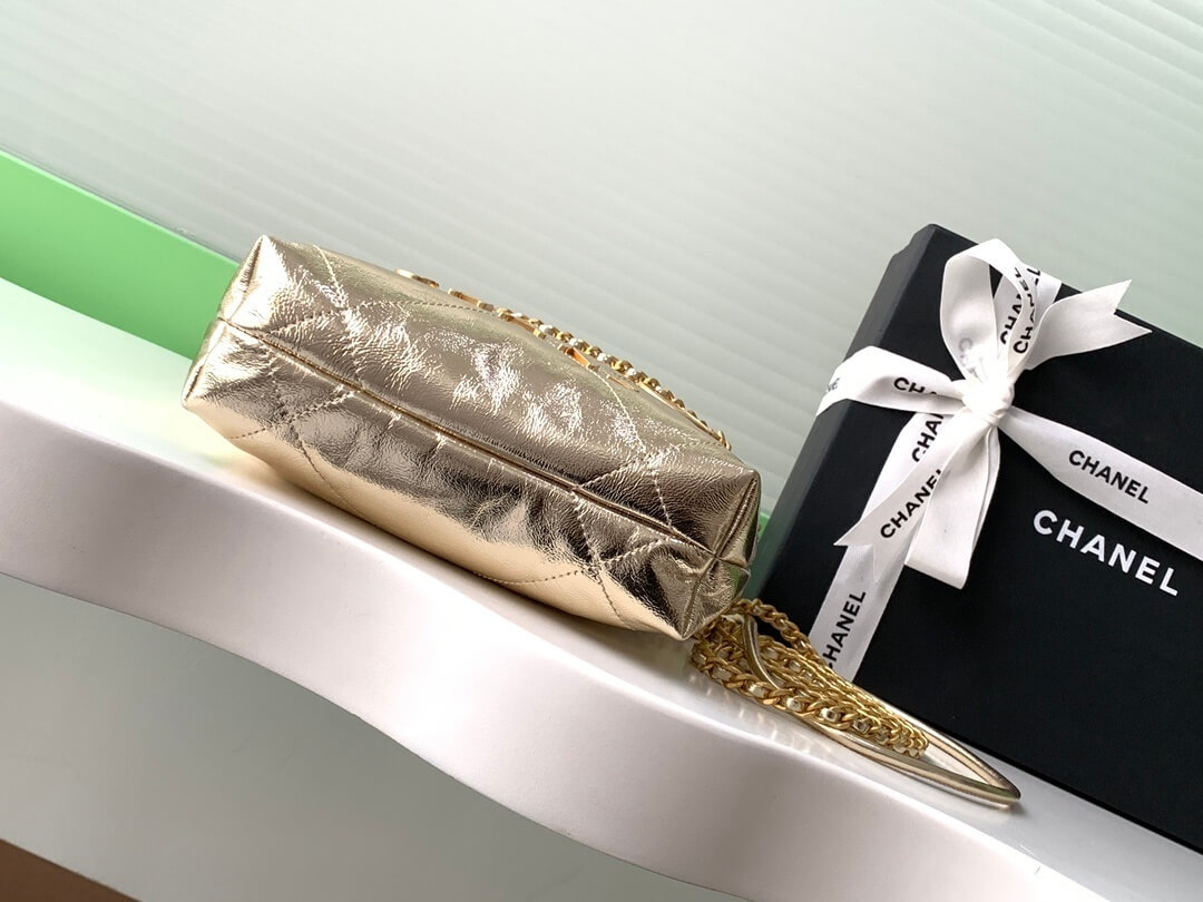 Chanel 22 Mini - Small - Medium Metallic Calfskin Leather Shoulder Handbag - Image 36