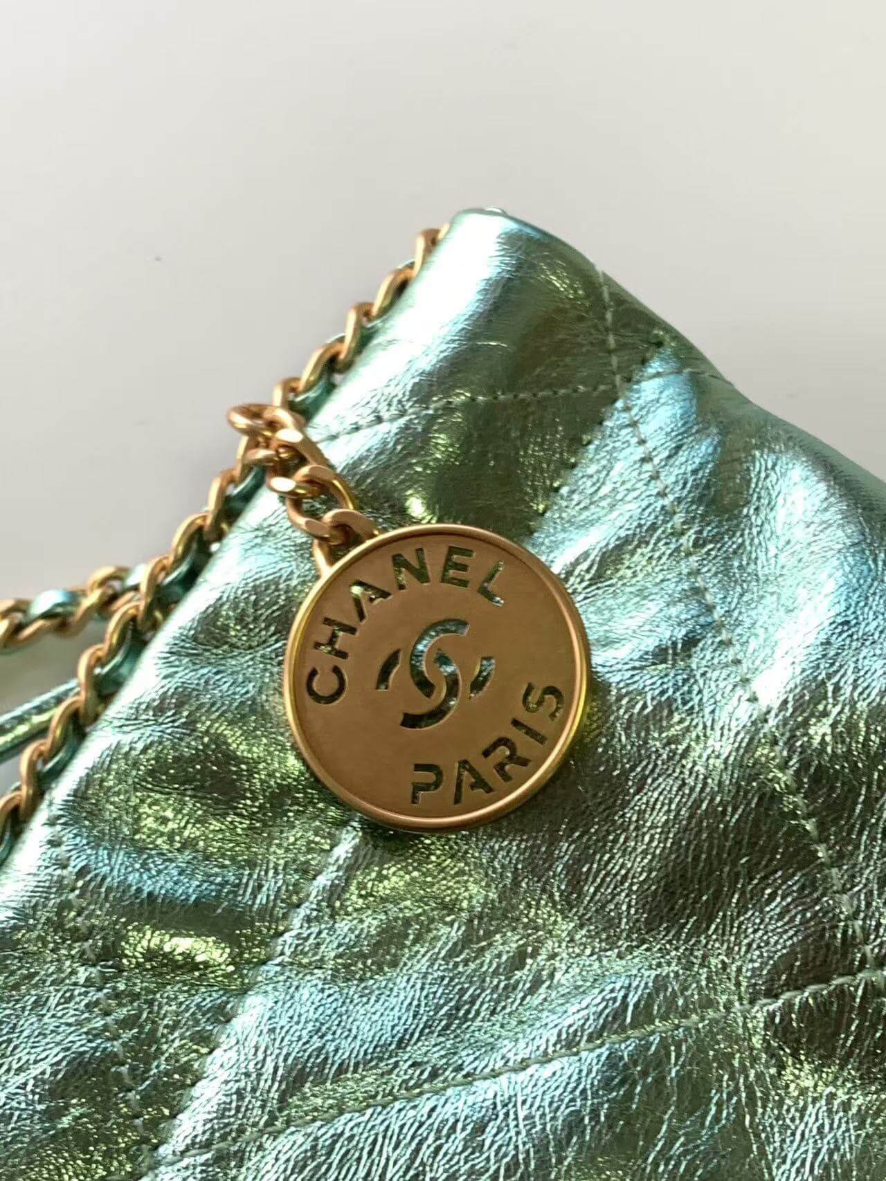 Chanel 22 Mini - Small - Medium Metallic Calfskin Leather Shoulder Handbag - Image 60