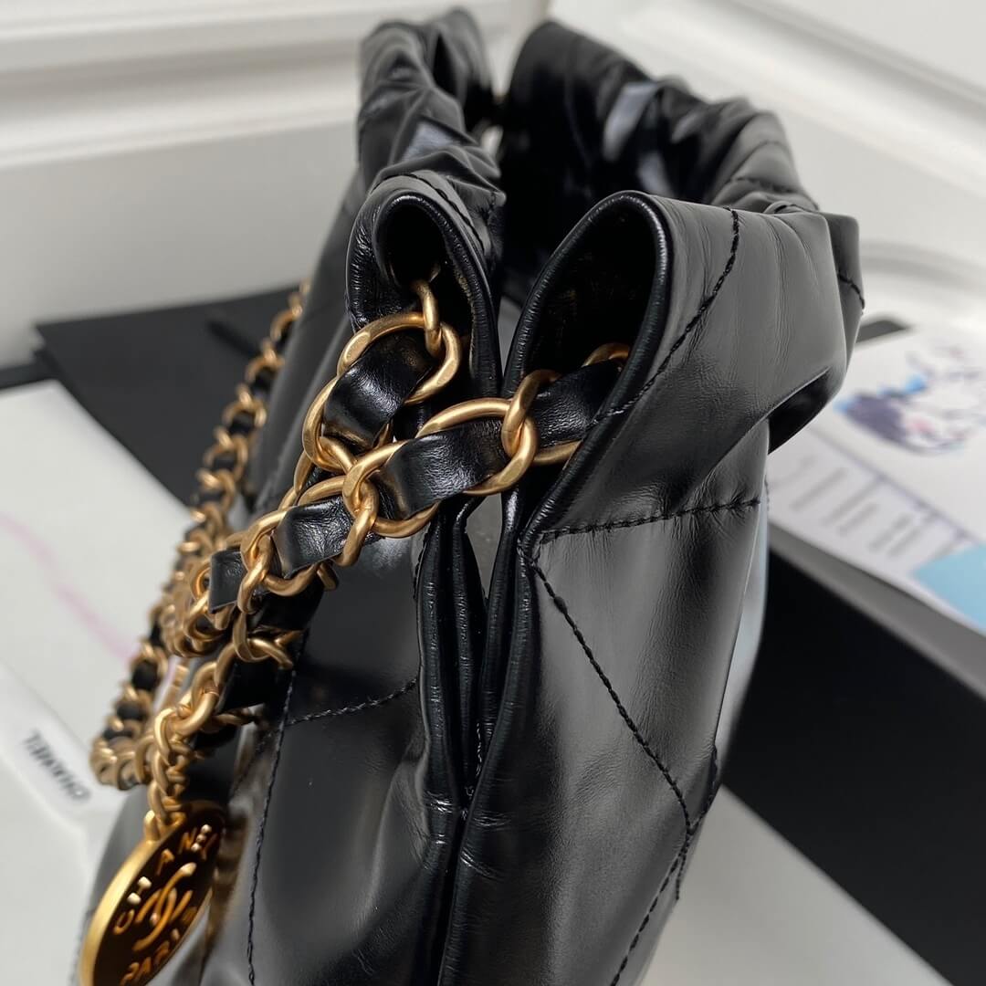 Chanel 22 Shiny Calfskin Shoulder Handbag Pink - Black - Yellow - Image 18