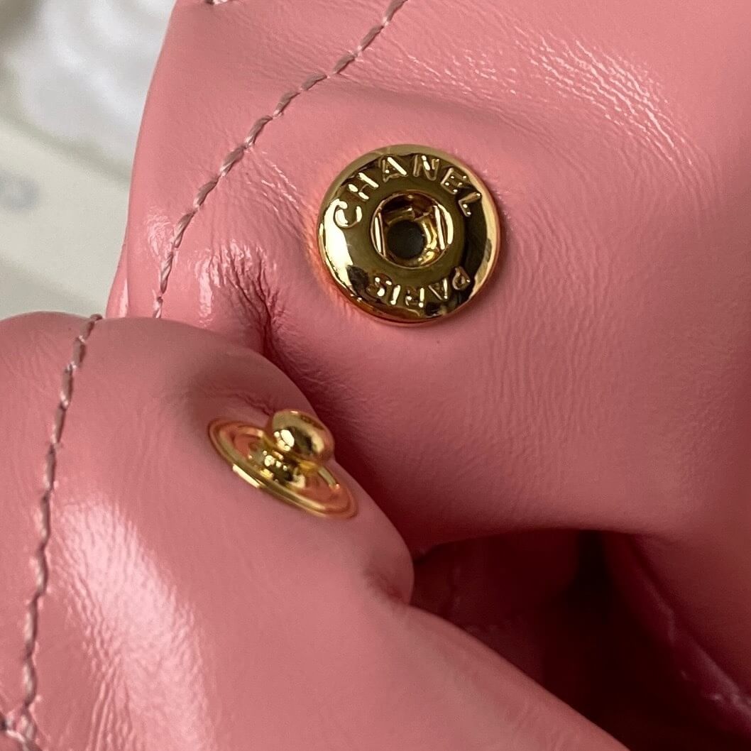 Chanel 22 Shiny Calfskin Shoulder Handbag Pink - Black - Yellow - Image 8