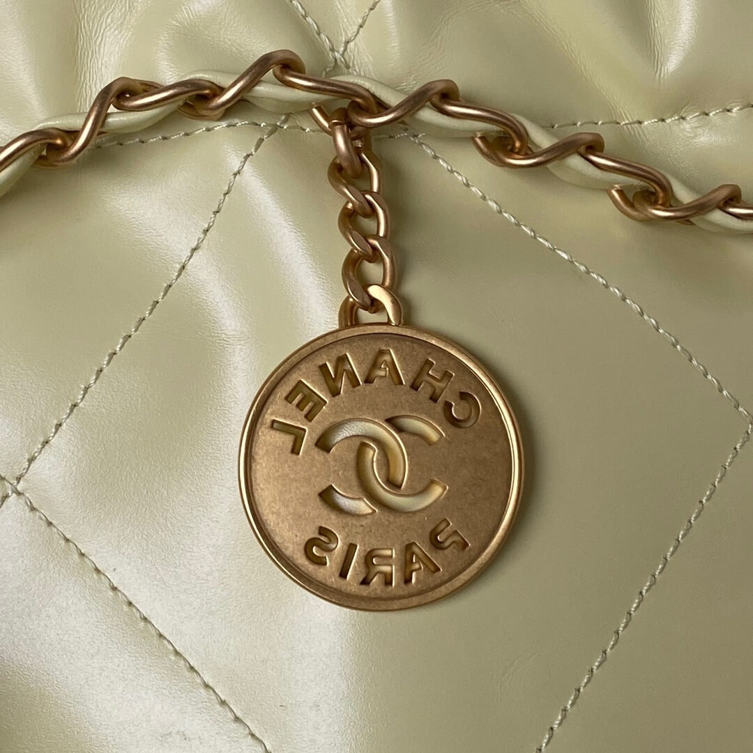 Chanel 22 Shiny Calfskin Shoulder Handbag Pink - Black - Yellow - Image 26