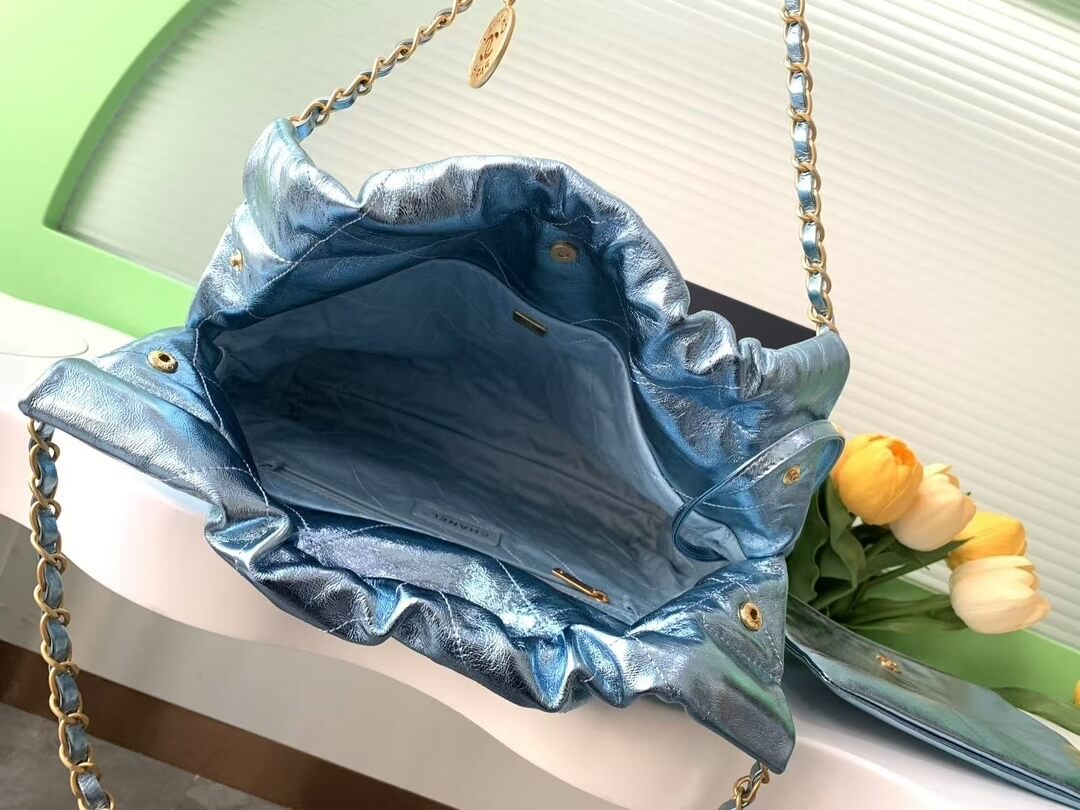 Chanel 22 Mini - Small - Medium Metallic Calfskin Leather Shoulder Handbag - Image 93