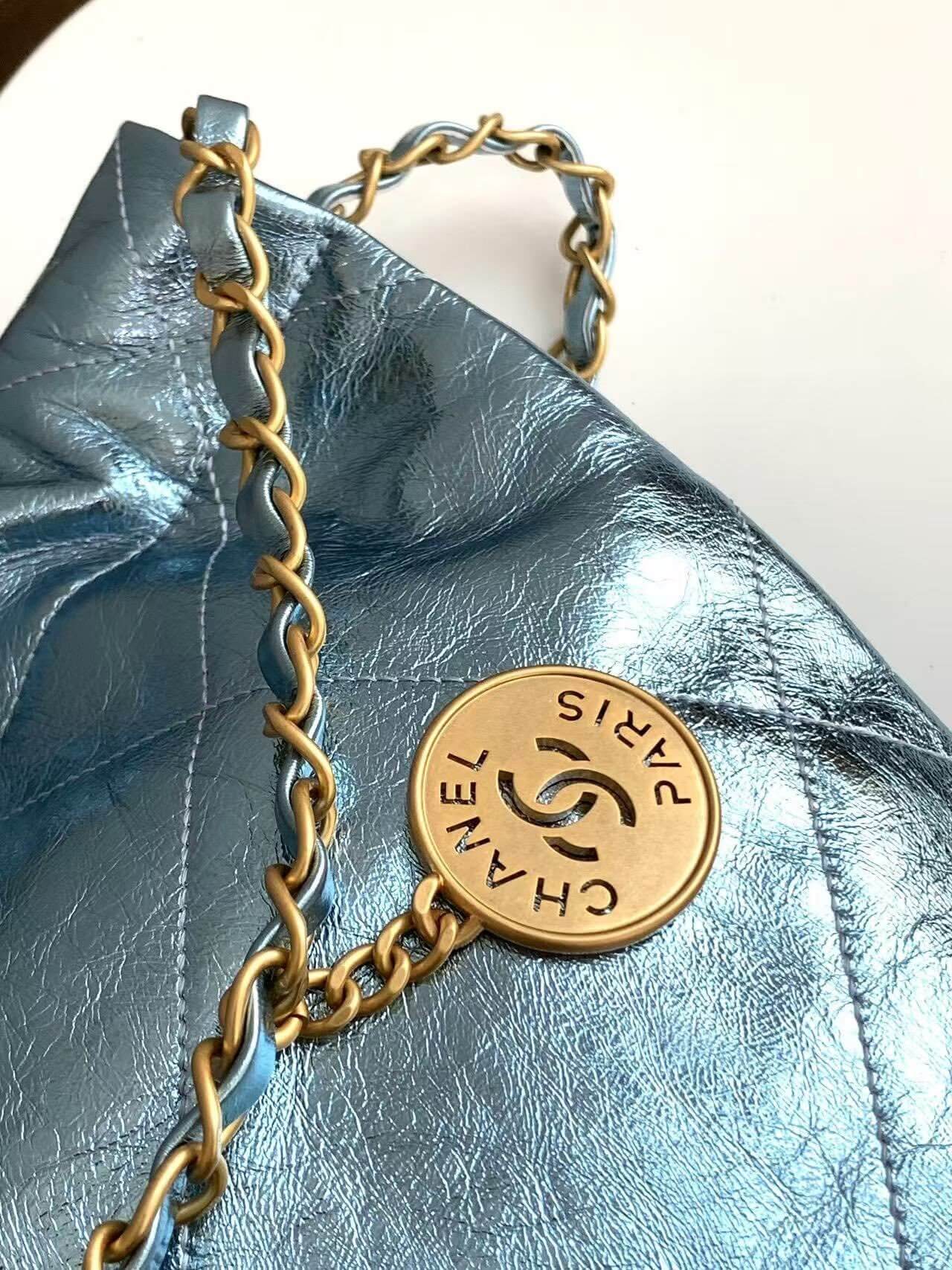 Chanel 22 Mini - Small - Medium Metallic Calfskin Leather Shoulder Handbag - Image 97