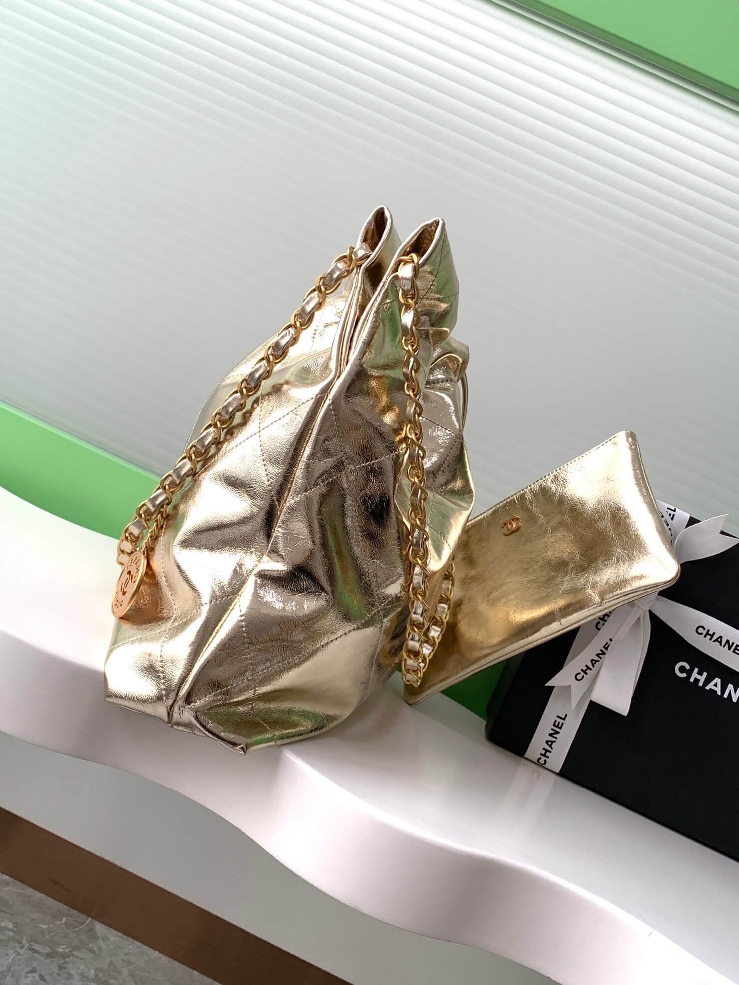 Chanel 22 Mini - Small - Medium Metallic Calfskin Leather Shoulder Handbag - Image 39