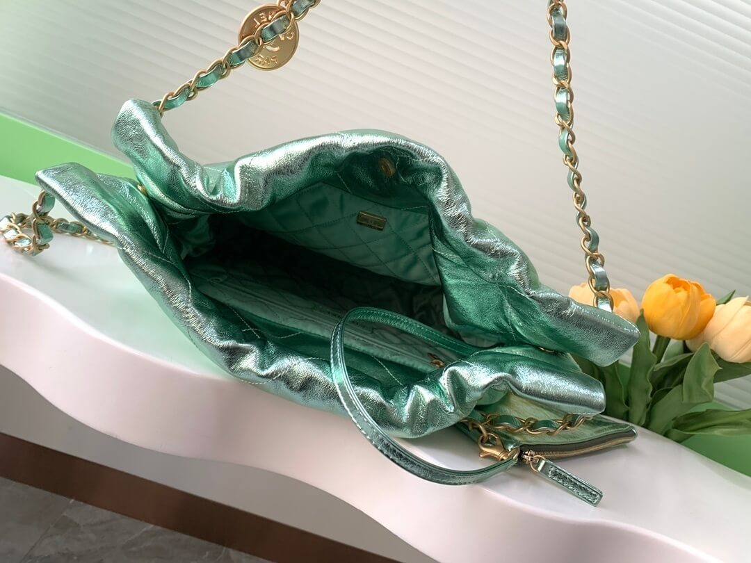 Chanel 22 Mini - Small - Medium Metallic Calfskin Leather Shoulder Handbag - Image 66