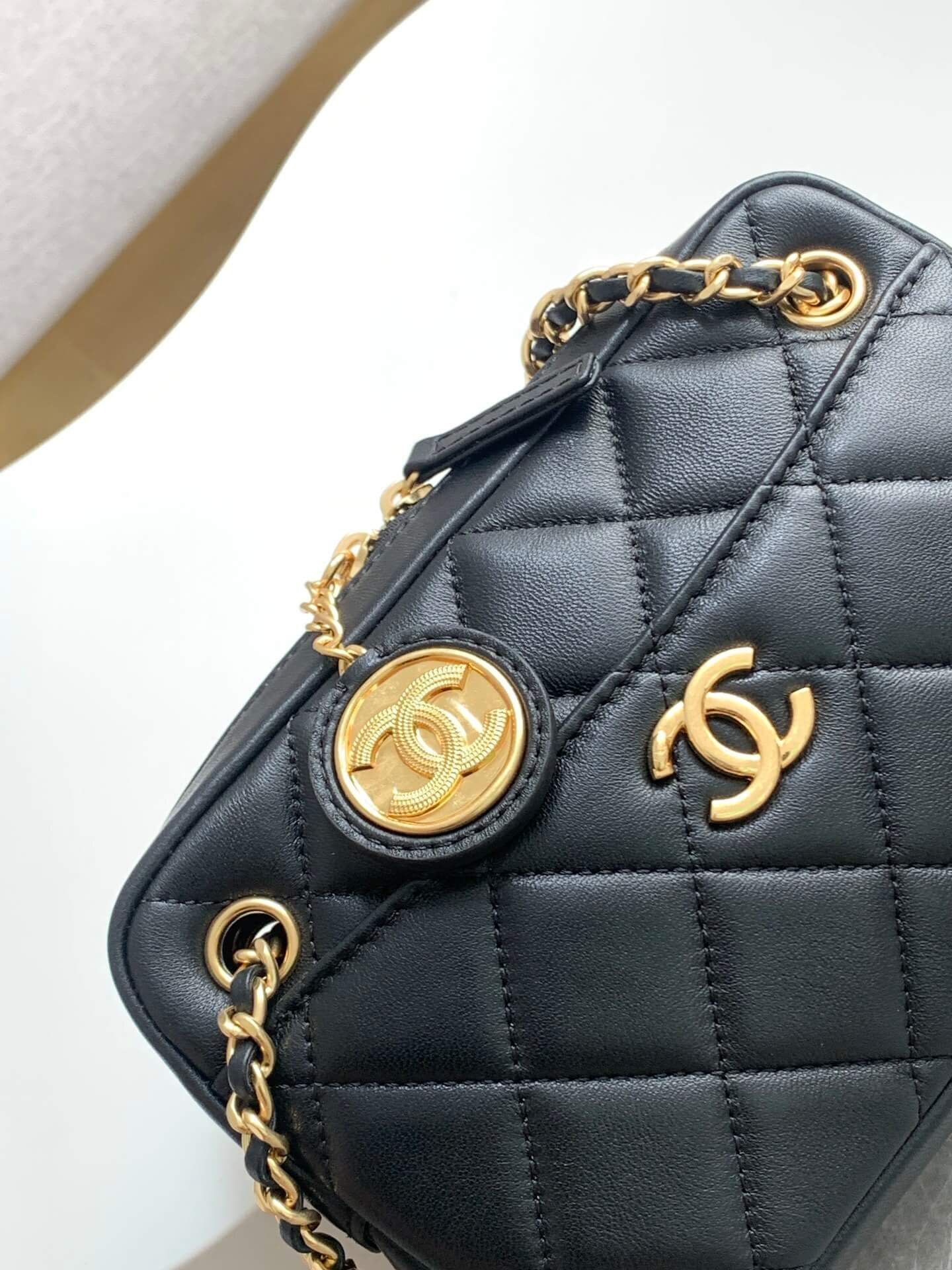 Chanel 24K Mini - Small Camera Case Quilted Lambskin Shoulder Crossbody Bag - Image 6