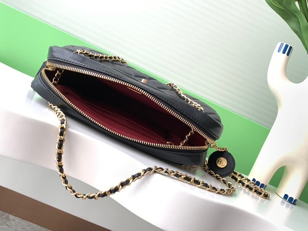 Chanel 24K Mini - Small Camera Case Quilted Lambskin Shoulder Crossbody Bag - Image 12