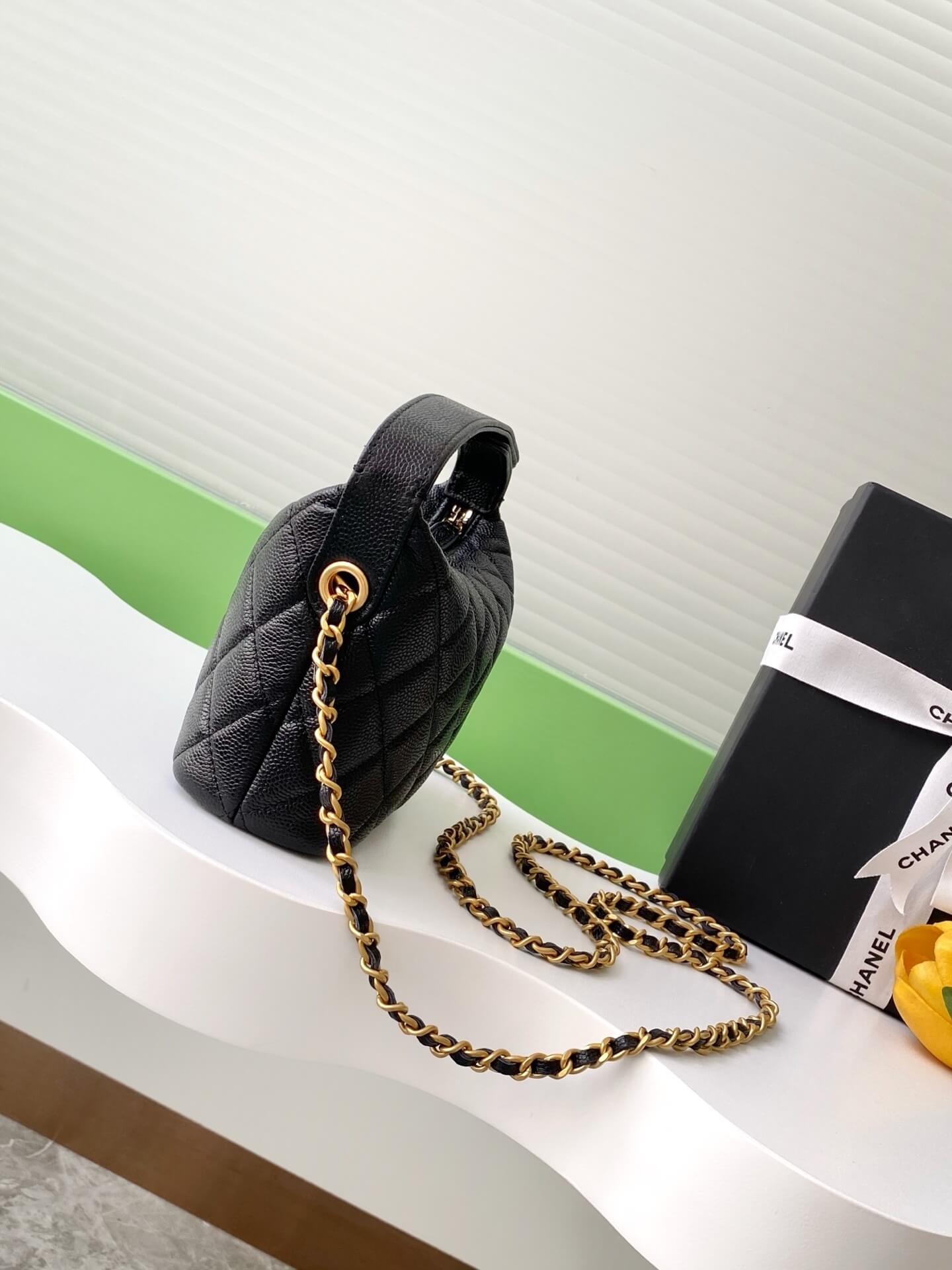 Chanel 25C Small Hobo Grained Caviar Leather Shoulder Crossbody Handbag - Image 26