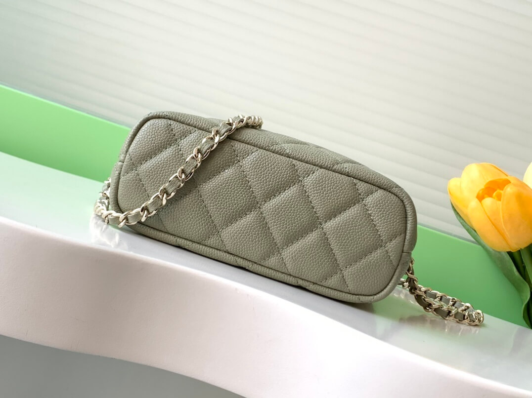 Chanel 25C Small Hobo Grained Caviar Leather Shoulder Crossbody Handbag - Image 18