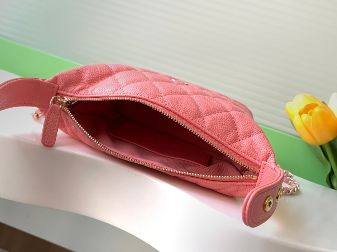 Chanel 25C Small Hobo Grained Caviar Leather Shoulder Crossbody Handbag - Image 3