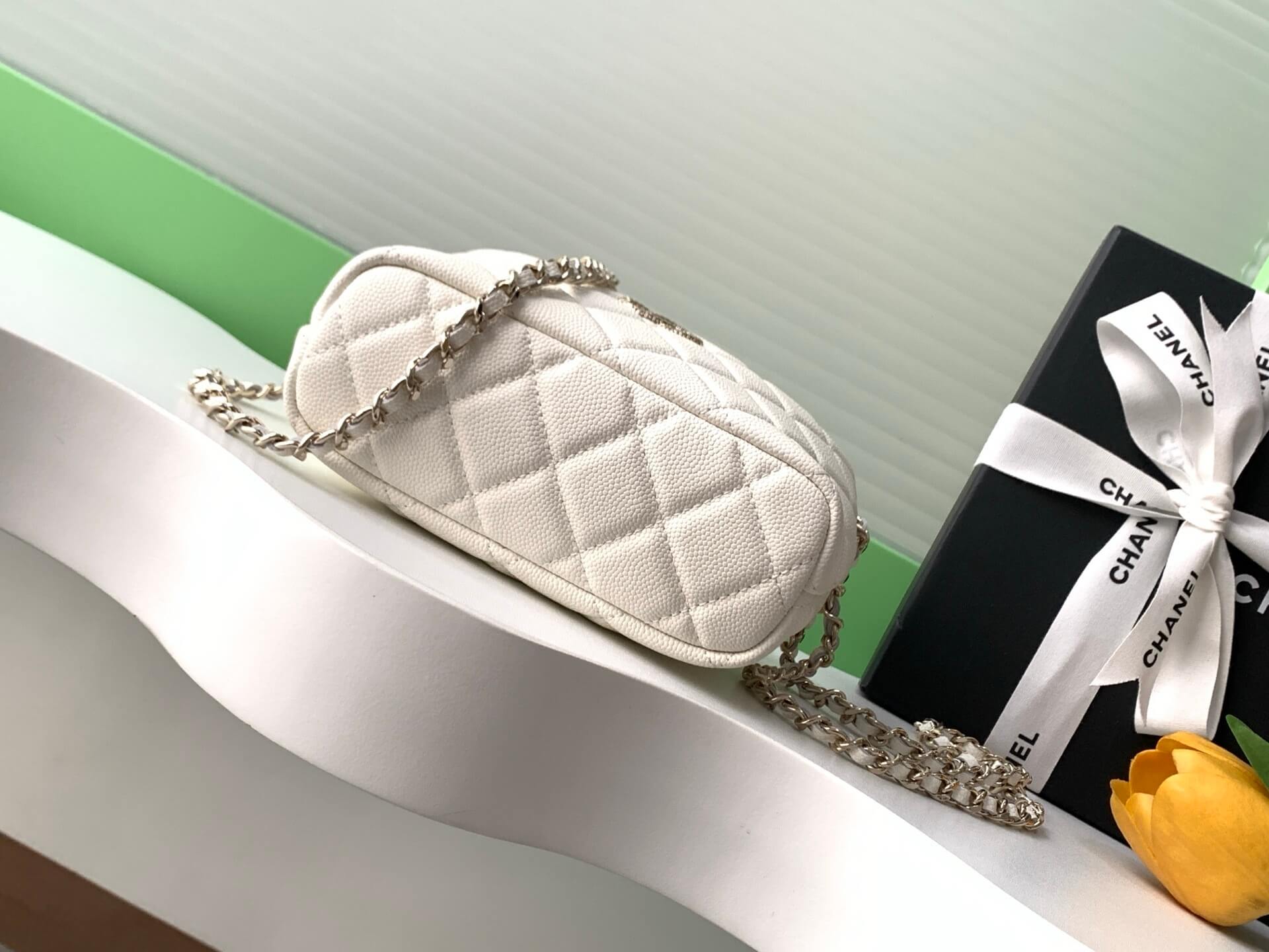 Chanel 25C Small Hobo Grained Caviar Leather Shoulder Crossbody Handbag - Image 52