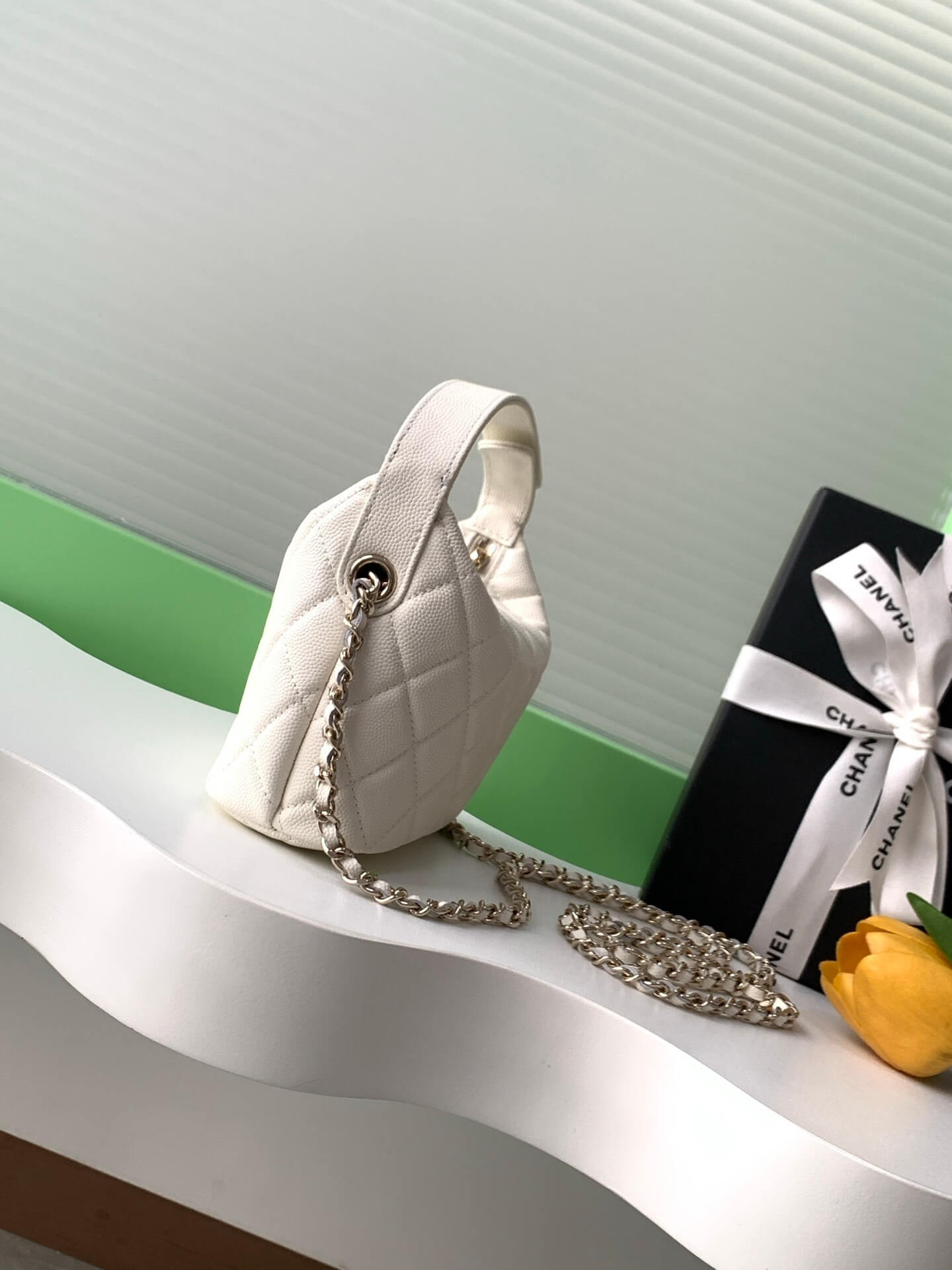 Chanel 25C Small Hobo Grained Caviar Leather Shoulder Crossbody Handbag - Image 51