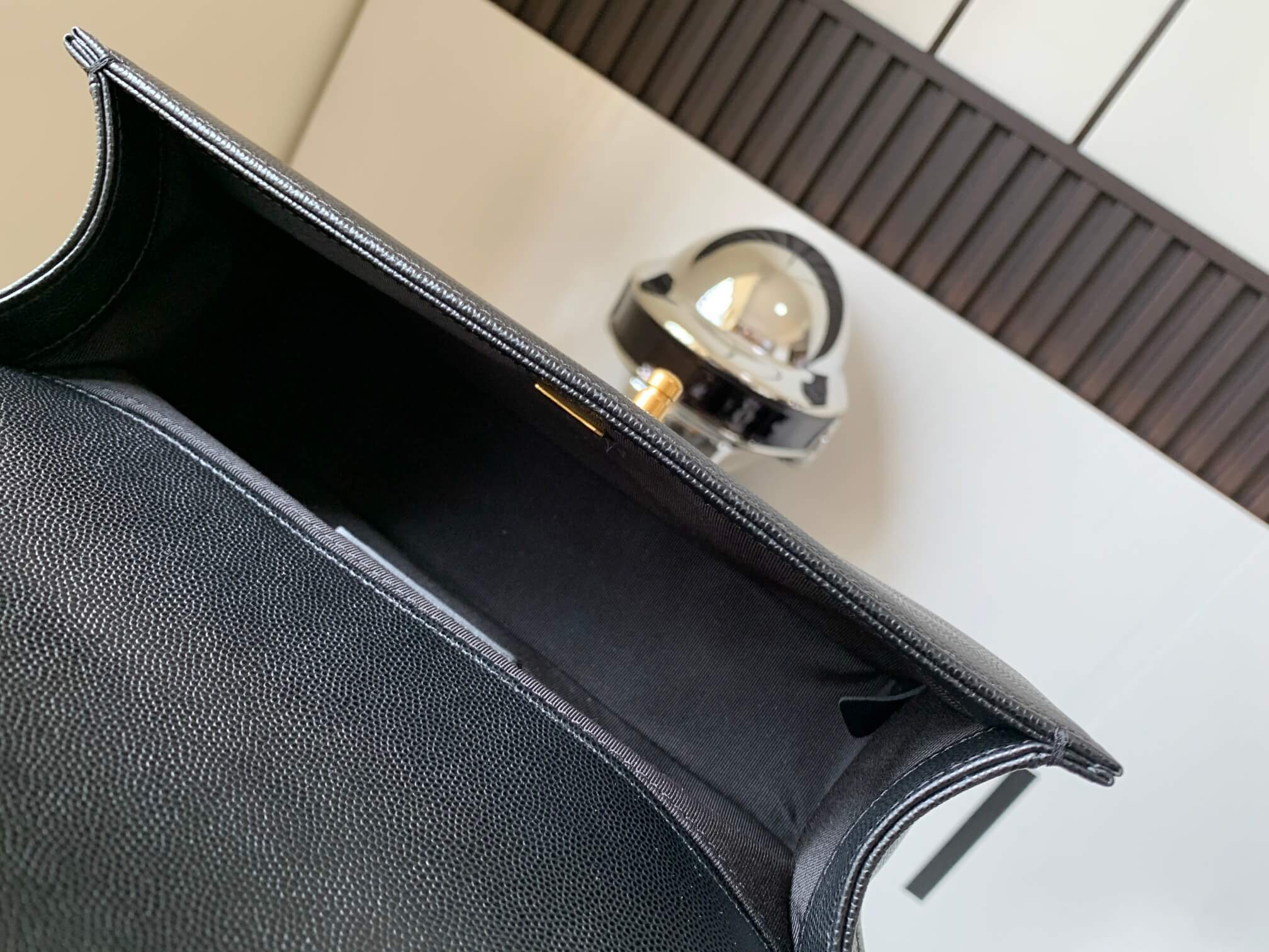 Chanel Boy Grained Shiny Calfskin Shoulder Handbag - Image 11