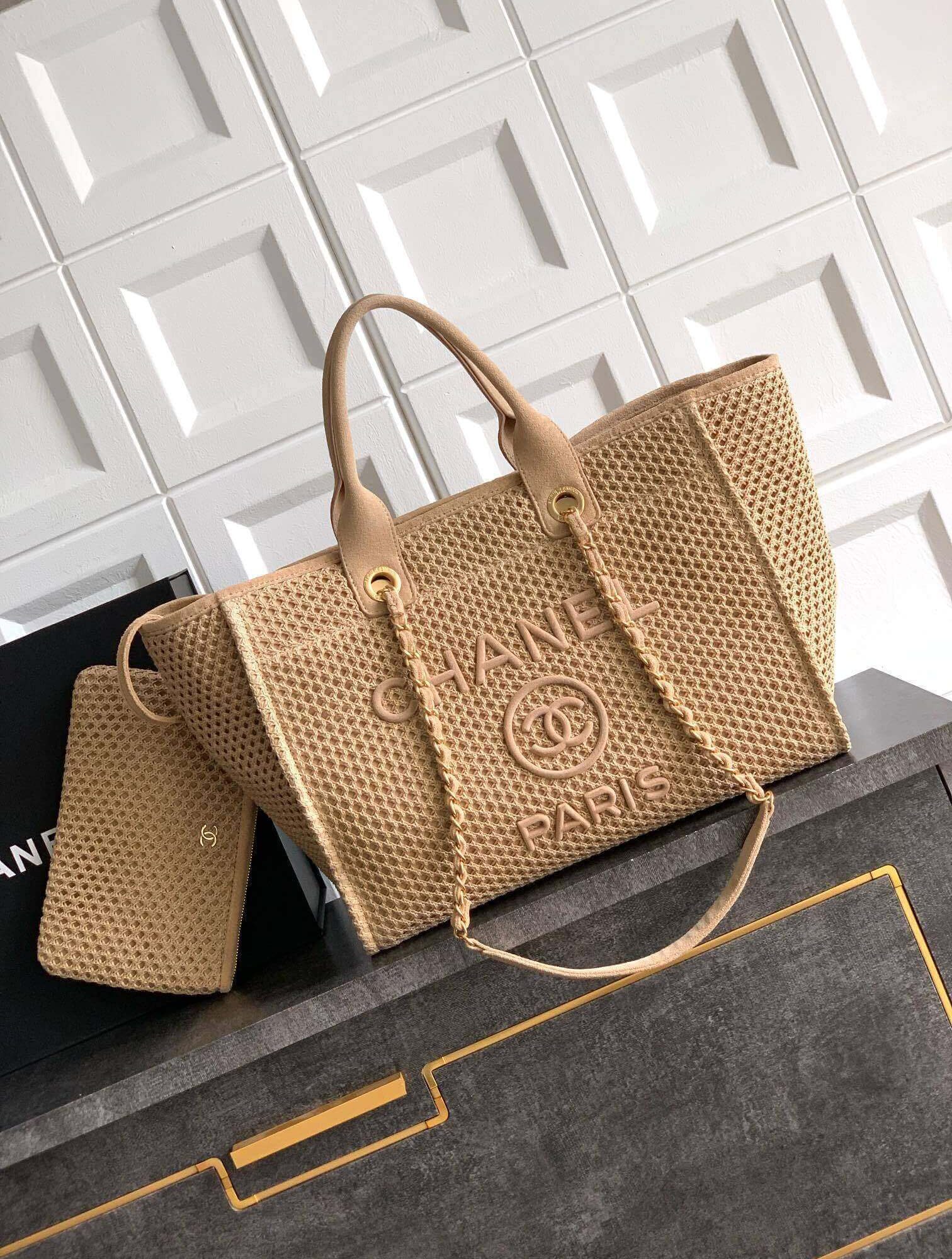 Chanel Calfskin Large Shopping shoulder Handbag Beige - Black - Pink - White