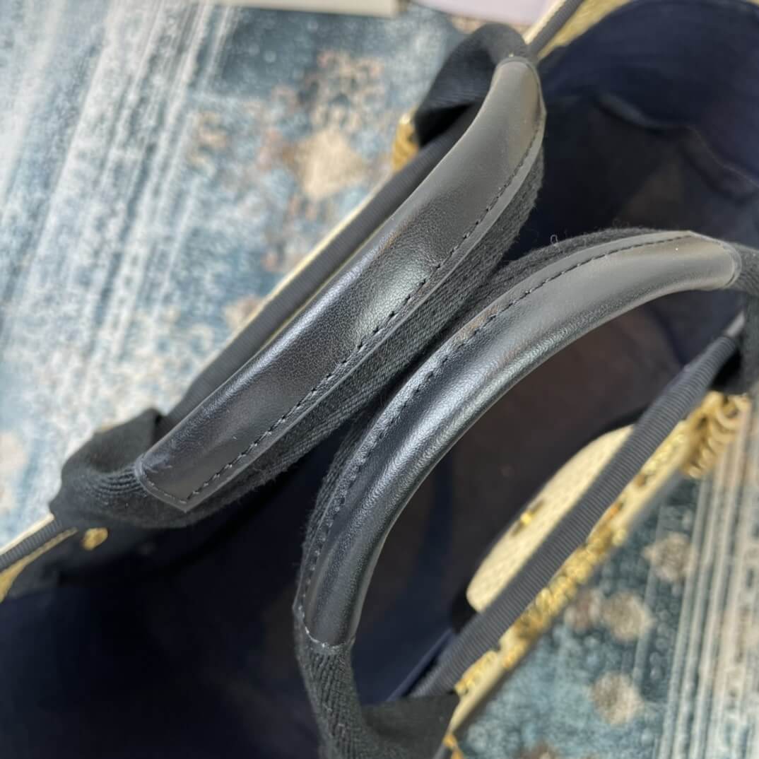 Chanel Caviar Tote Shopping Shoulder HandBag Beige/Black - Black - Image 7