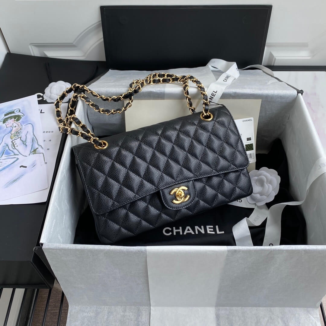 Chanel Classic 11.12 Double Flap Medium Quilted Caviar Leather Shoulder Handbag - Image 28