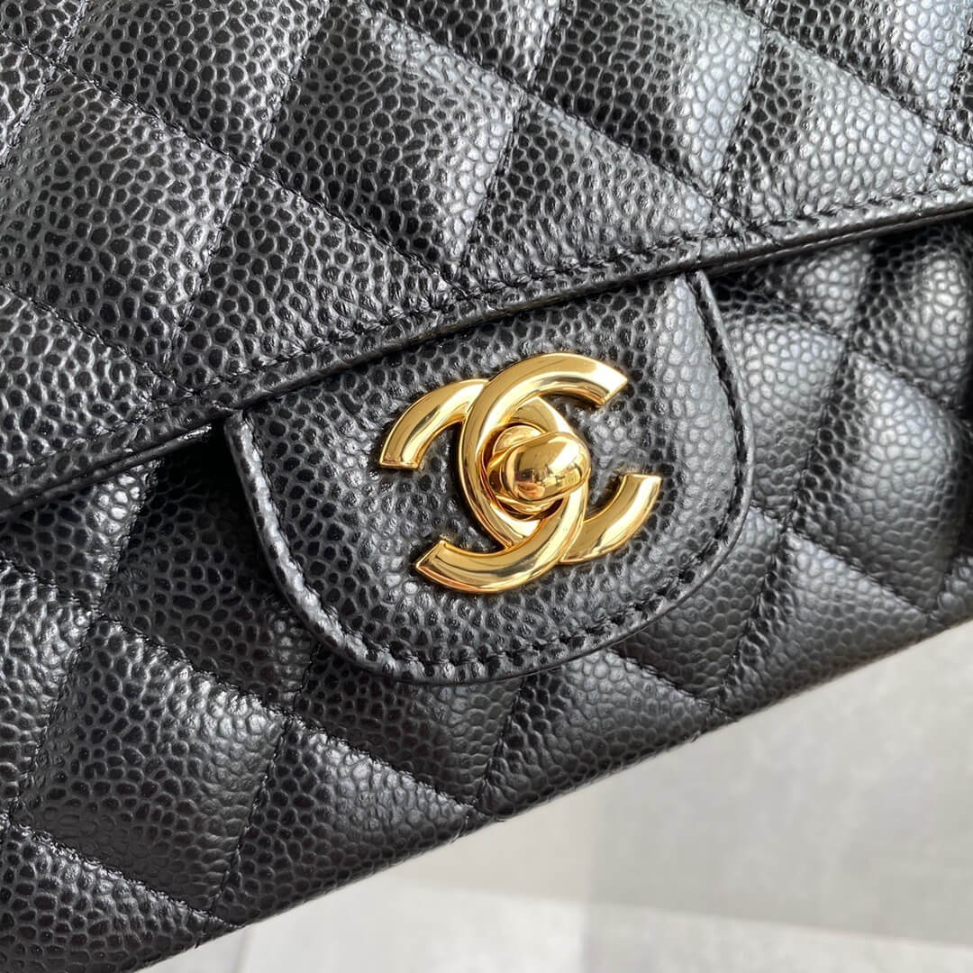 Chanel Classic 11.12 Double Flap Medium Quilted Caviar Leather Shoulder Handbag - Image 34