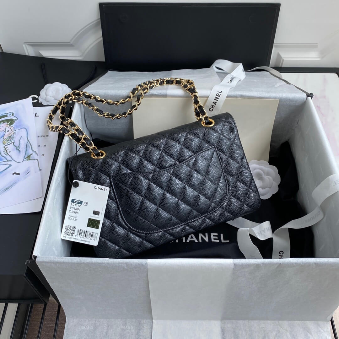 Chanel Classic 11.12 Double Flap Medium Quilted Caviar Leather Shoulder Handbag - Image 29
