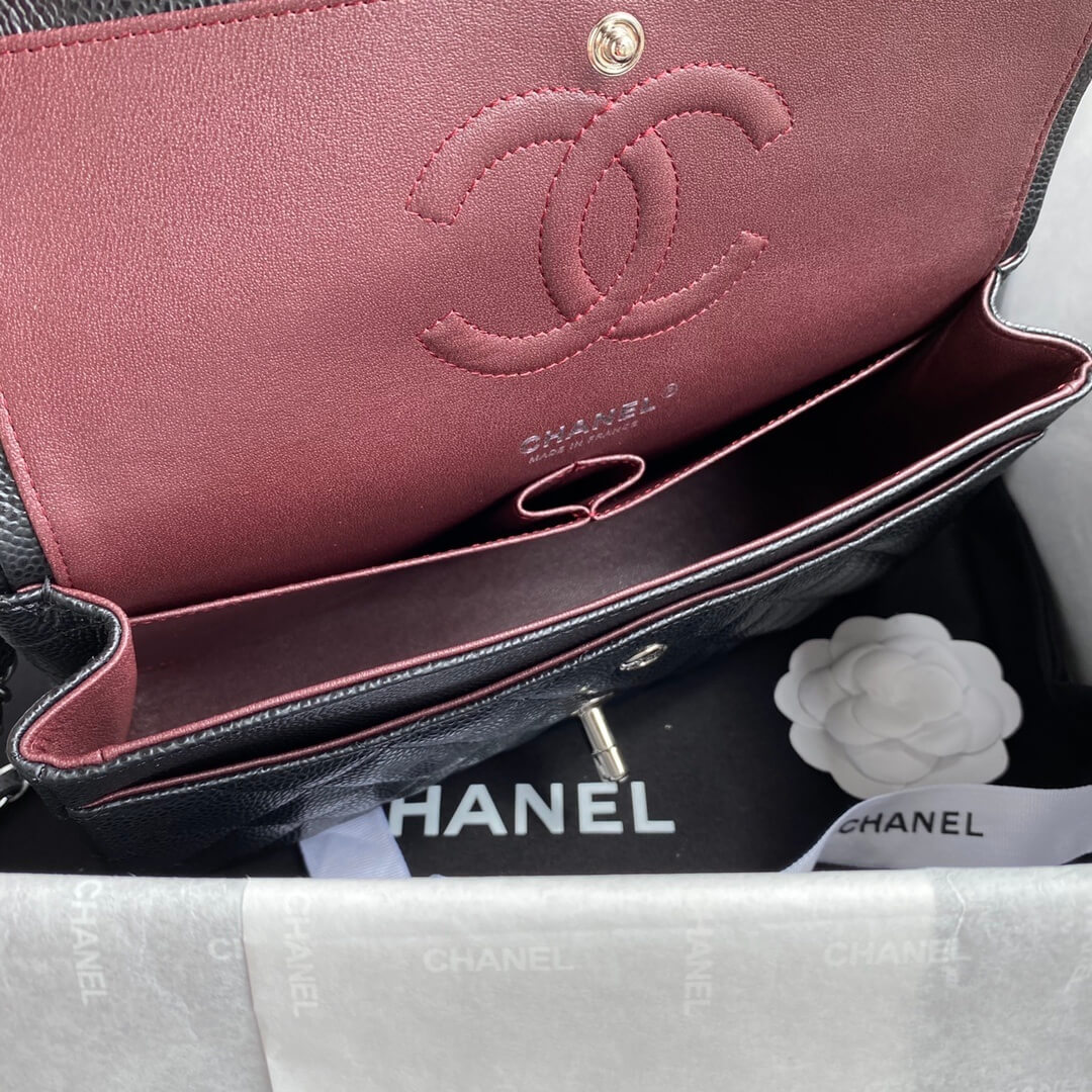 Chanel Classic 11.12 Double Flap Medium Quilted Caviar Leather Shoulder Handbag - Image 22