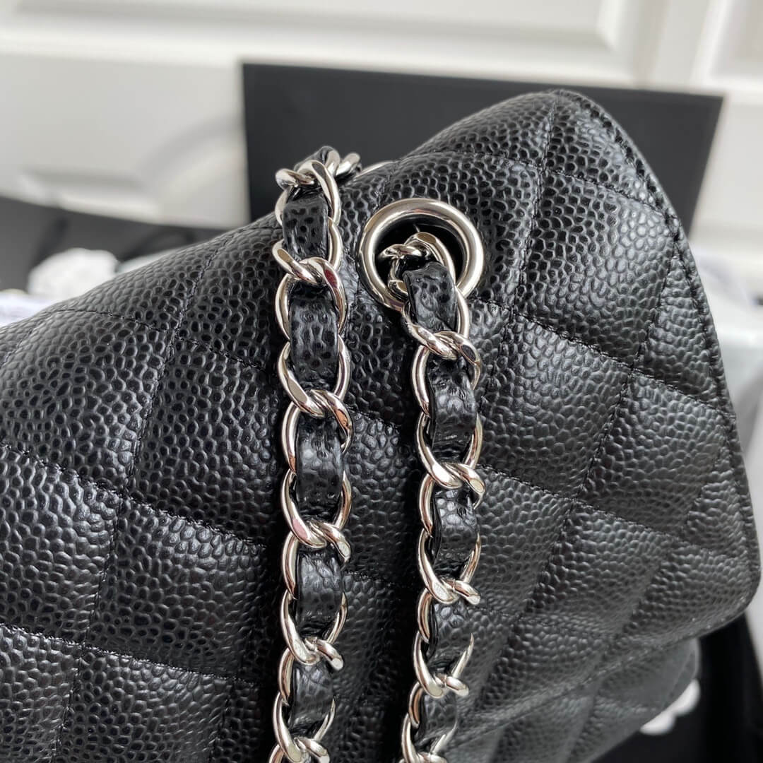 Chanel Classic 11.12 Double Flap Medium Quilted Caviar Leather Shoulder Handbag - Image 26