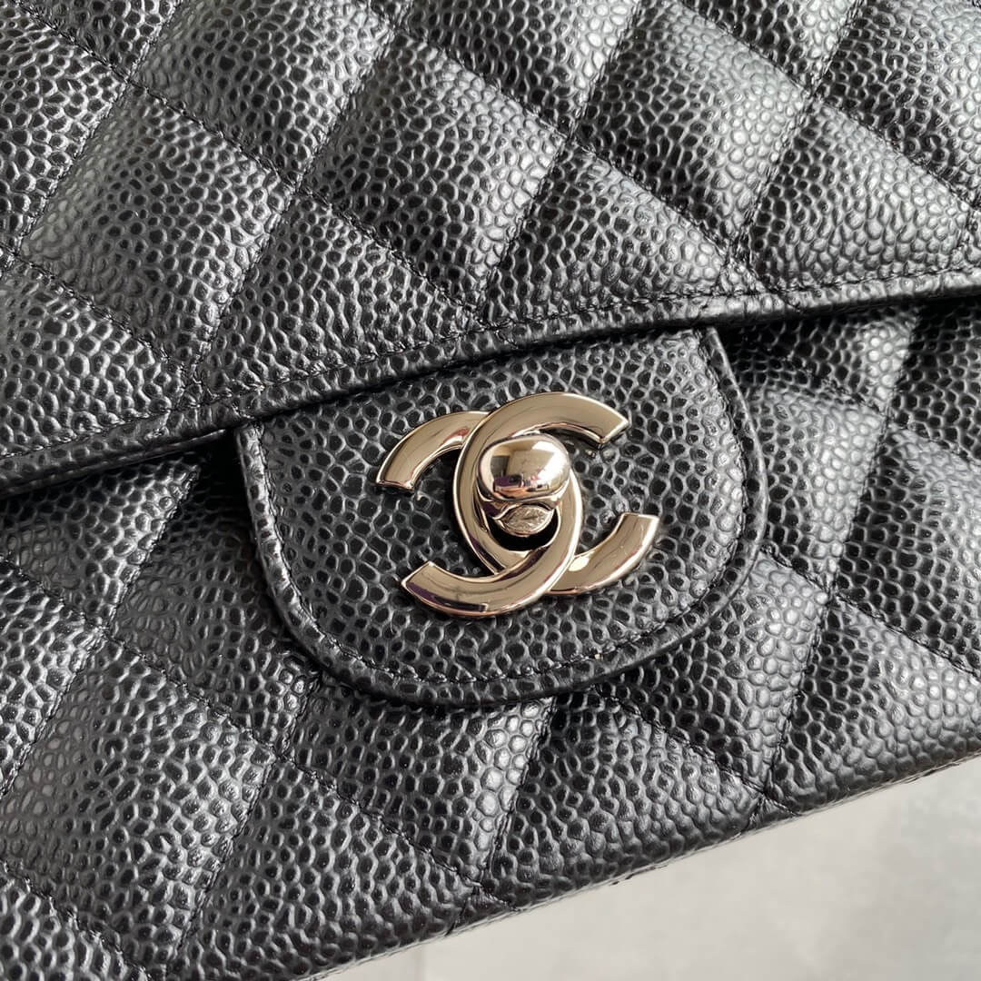 Chanel Classic 11.12 Double Flap Medium Quilted Caviar Leather Shoulder Handbag - Image 25