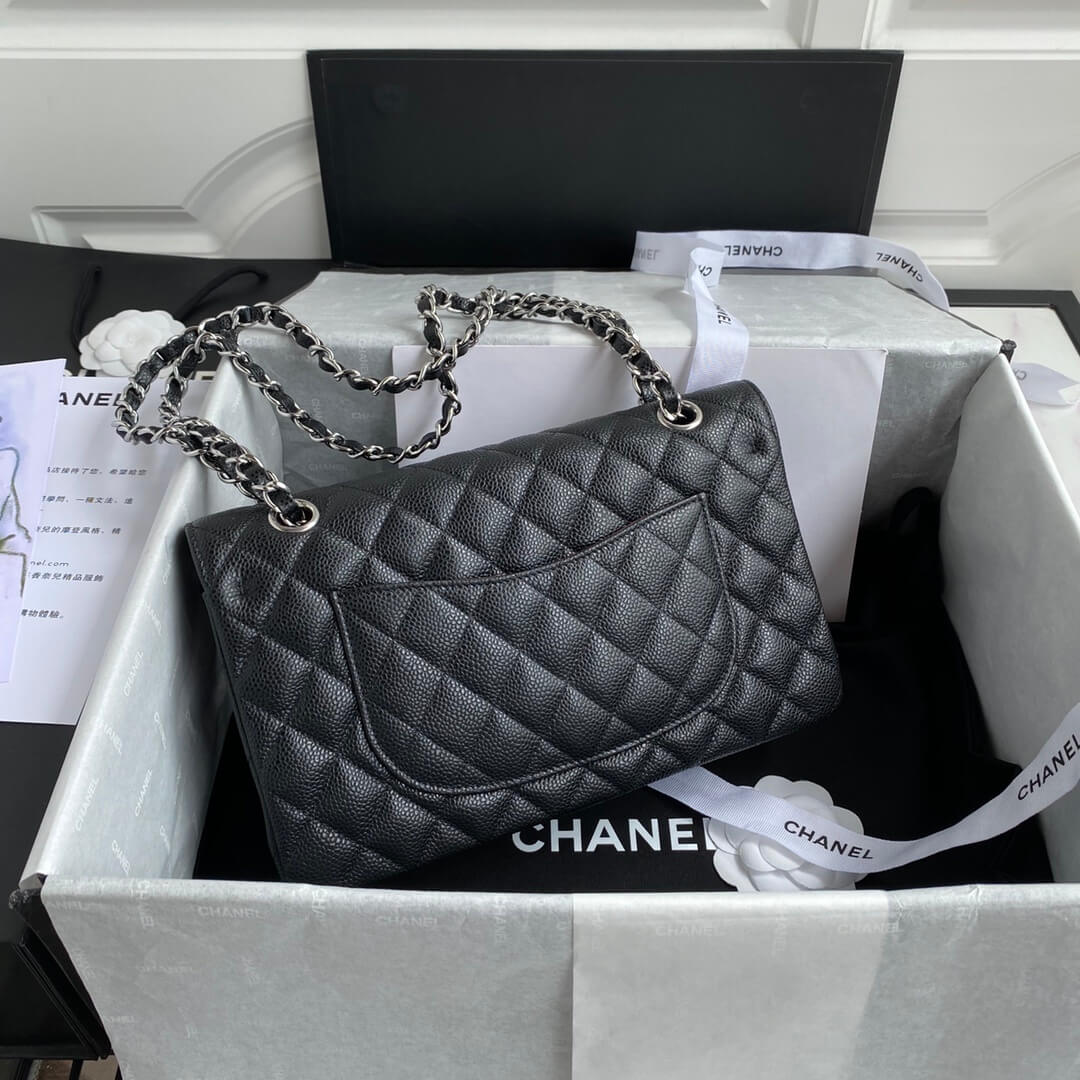 Chanel Classic 11.12 Double Flap Medium Quilted Caviar Leather Shoulder Handbag - Image 20