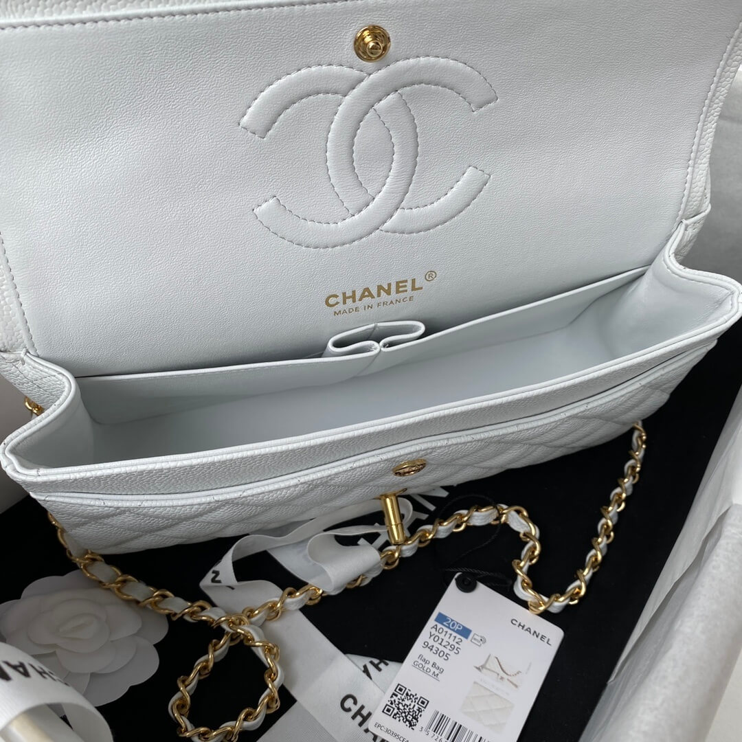 Chanel Classic 11.12 Double Flap Medium Quilted Caviar Leather Shoulder Handbag - Image 12