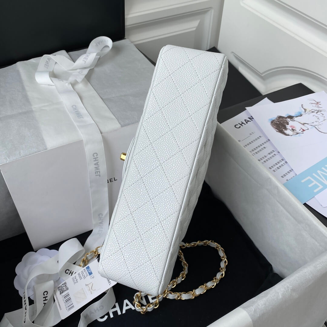 Chanel Classic 11.12 Double Flap Medium Quilted Caviar Leather Shoulder Handbag - Image 18