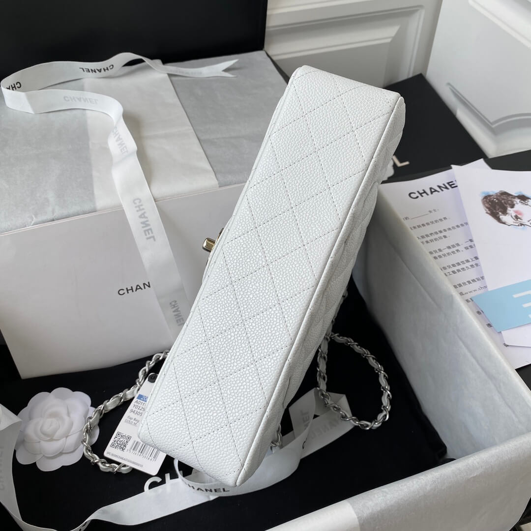 Chanel Classic 11.12 Double Flap Medium Quilted Caviar Leather Shoulder Handbag - Image 9