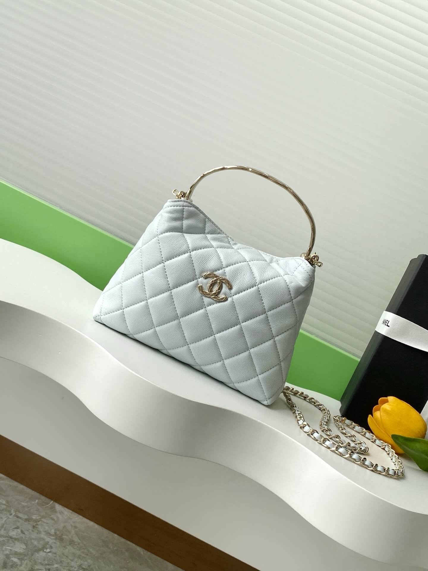 Chanel Coco Crush Handle Clutch With Chain Caviar Leather Shoulder Crossbody Handbag - Image 28