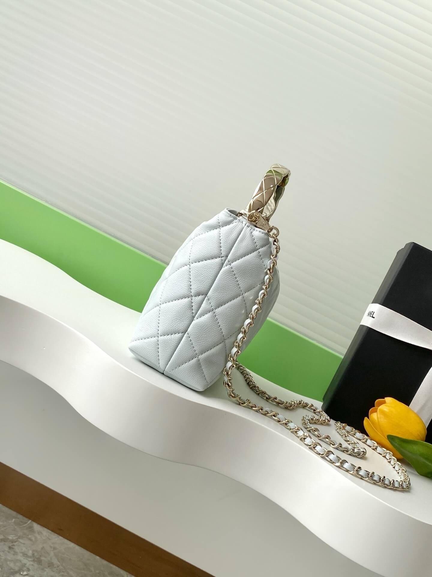 Chanel Coco Crush Handle Clutch With Chain Caviar Leather Shoulder Crossbody Handbag - Image 35