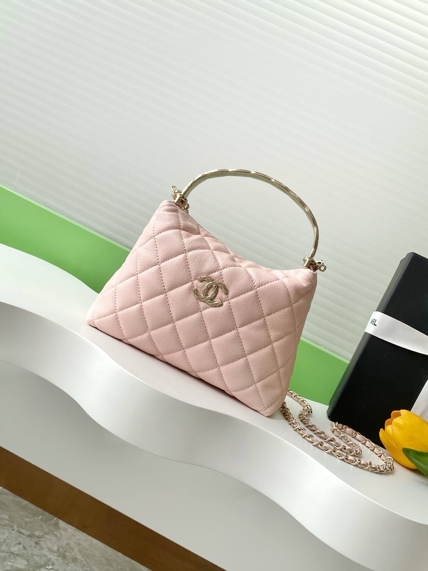 Chanel Coco Crush Handle Clutch With Chain Caviar Leather Shoulder Crossbody Handbag - Image 19