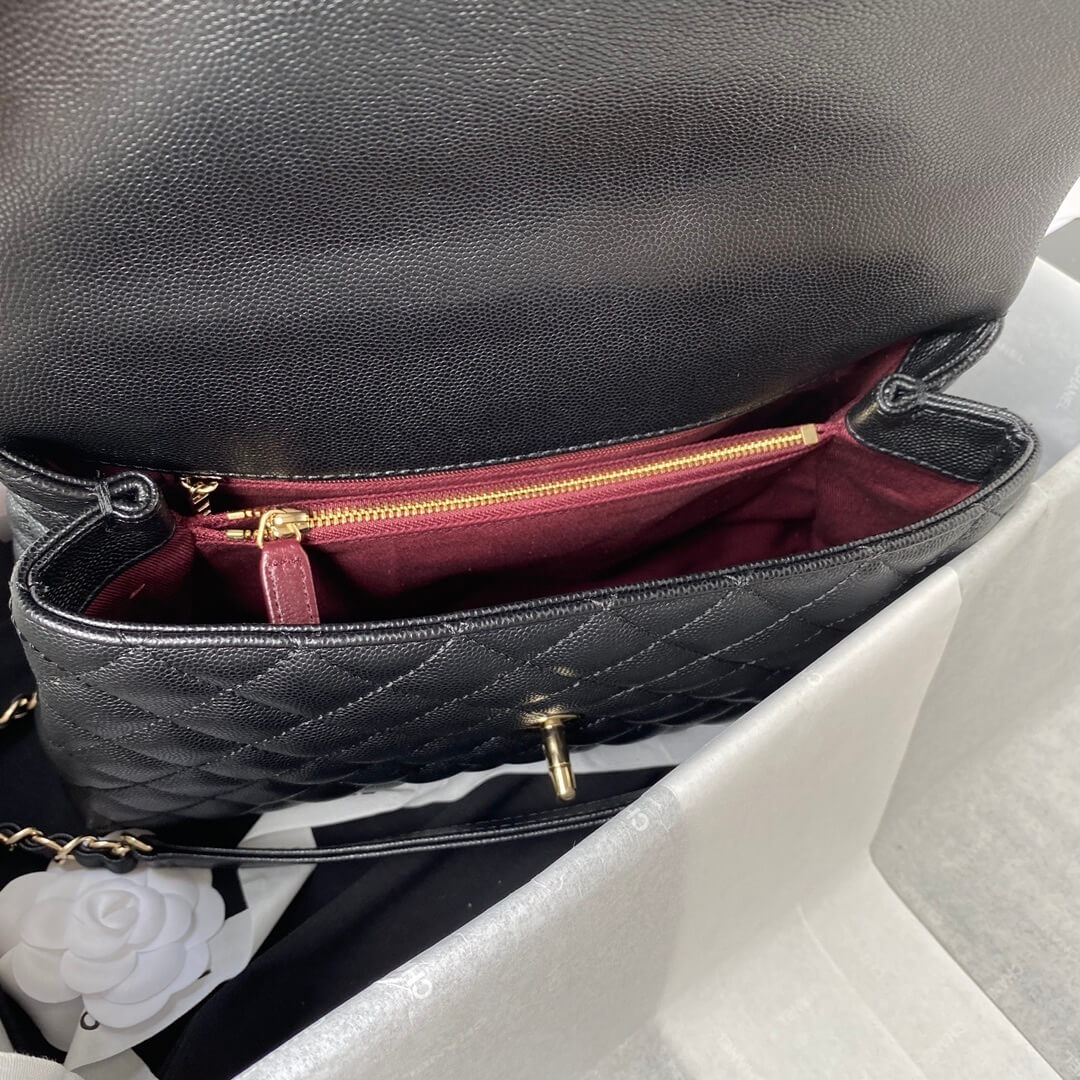 Chanel Coco Handle Quilted Caviar Leather Shoulder Crossbody Handbag - Image 80