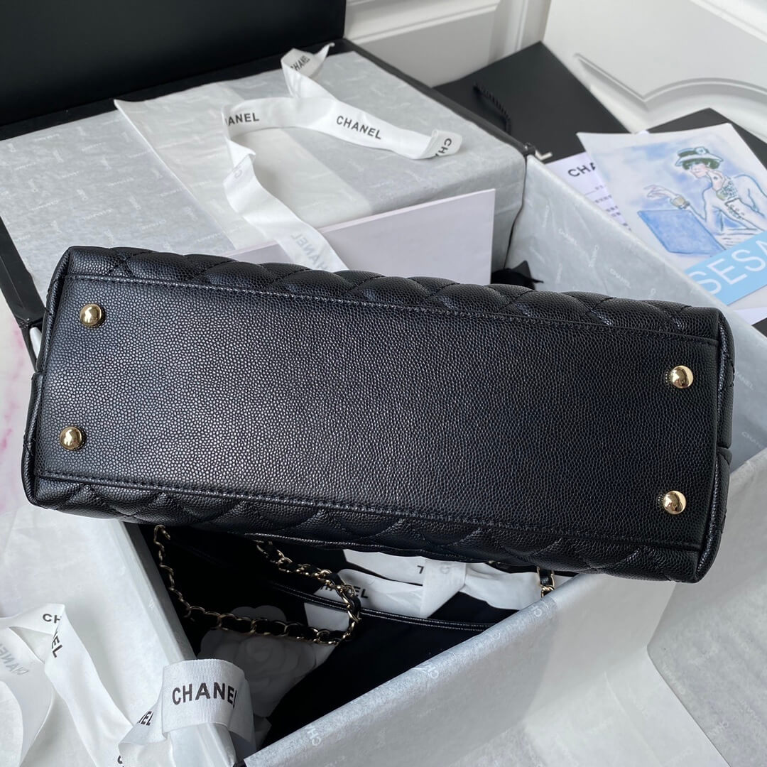 Chanel Coco Handle Quilted Caviar Leather Shoulder Crossbody Handbag - Image 86