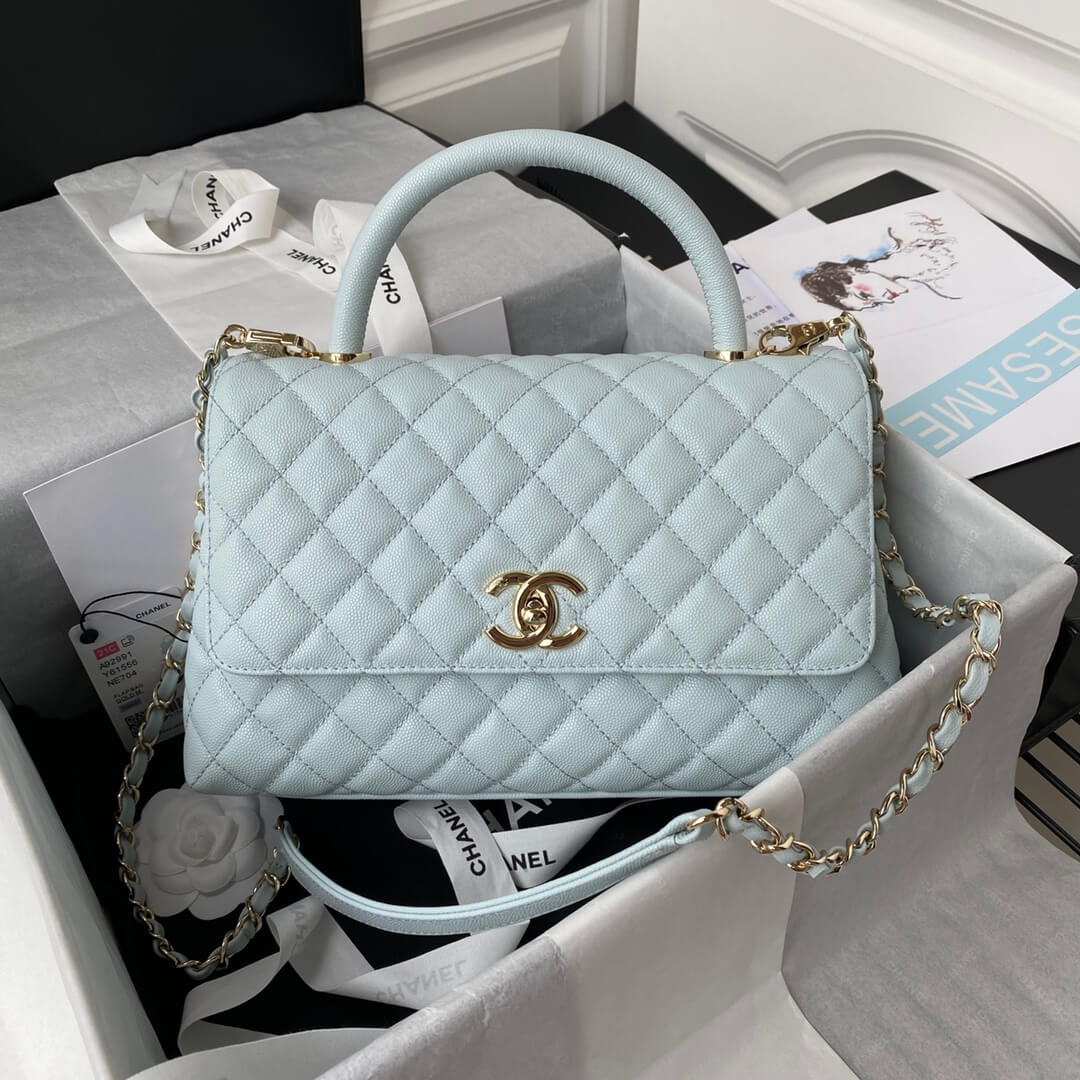 Chanel Coco Handle Quilted Caviar Leather Shoulder Crossbody Handbag - Image 46