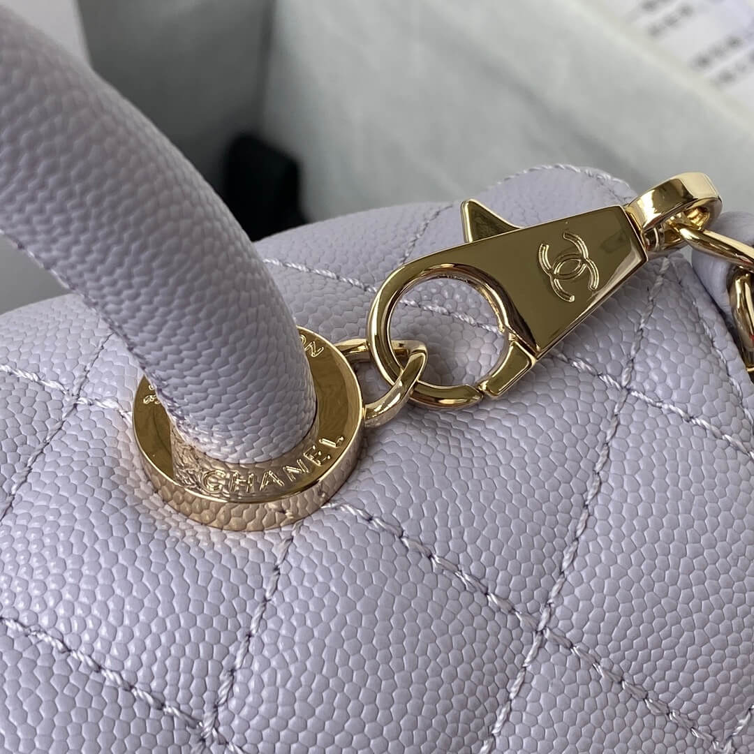 Chanel Coco Handle Quilted Caviar Leather Shoulder Crossbody Handbag - Image 16