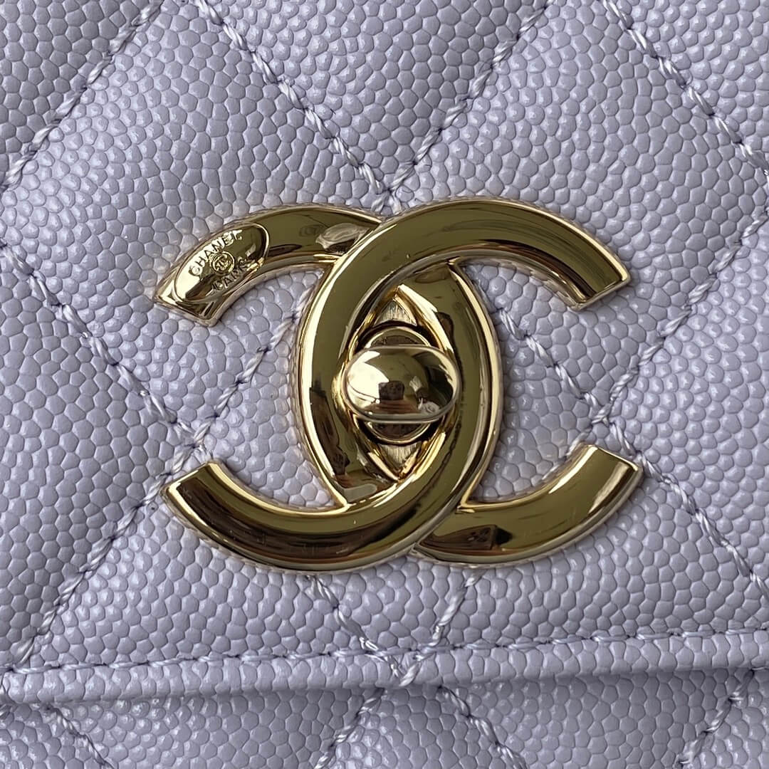 Chanel Coco Handle Quilted Caviar Leather Shoulder Crossbody Handbag - Image 15