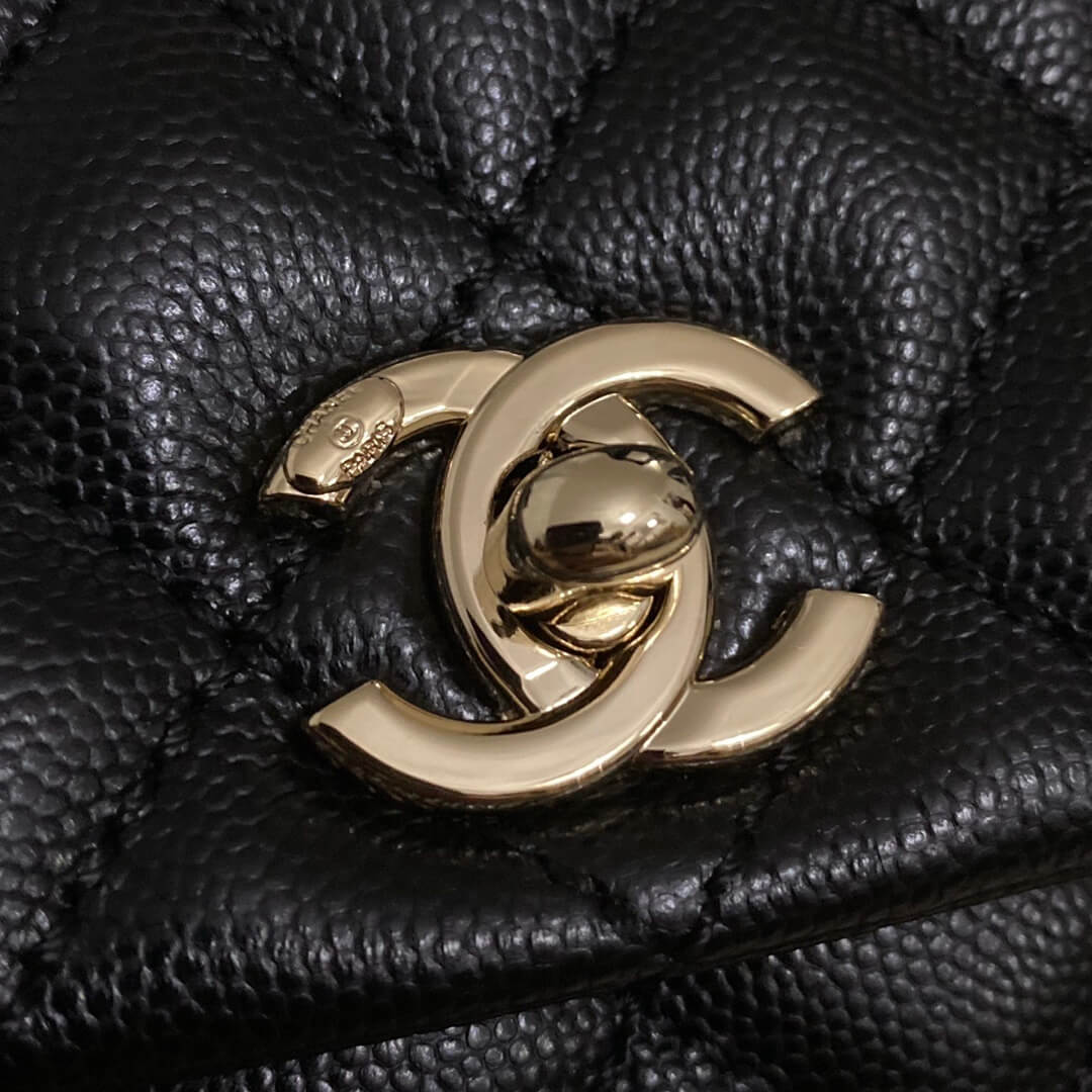Chanel Coco Handle Quilted Caviar Leather Shoulder Crossbody Handbag - Image 77