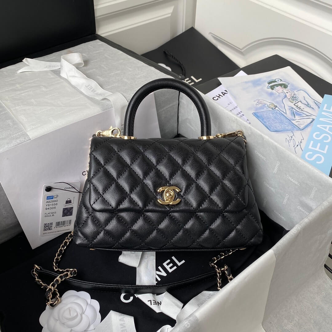 Chanel Coco Handle Quilted Caviar Leather Shoulder Crossbody Handbag - Image 72