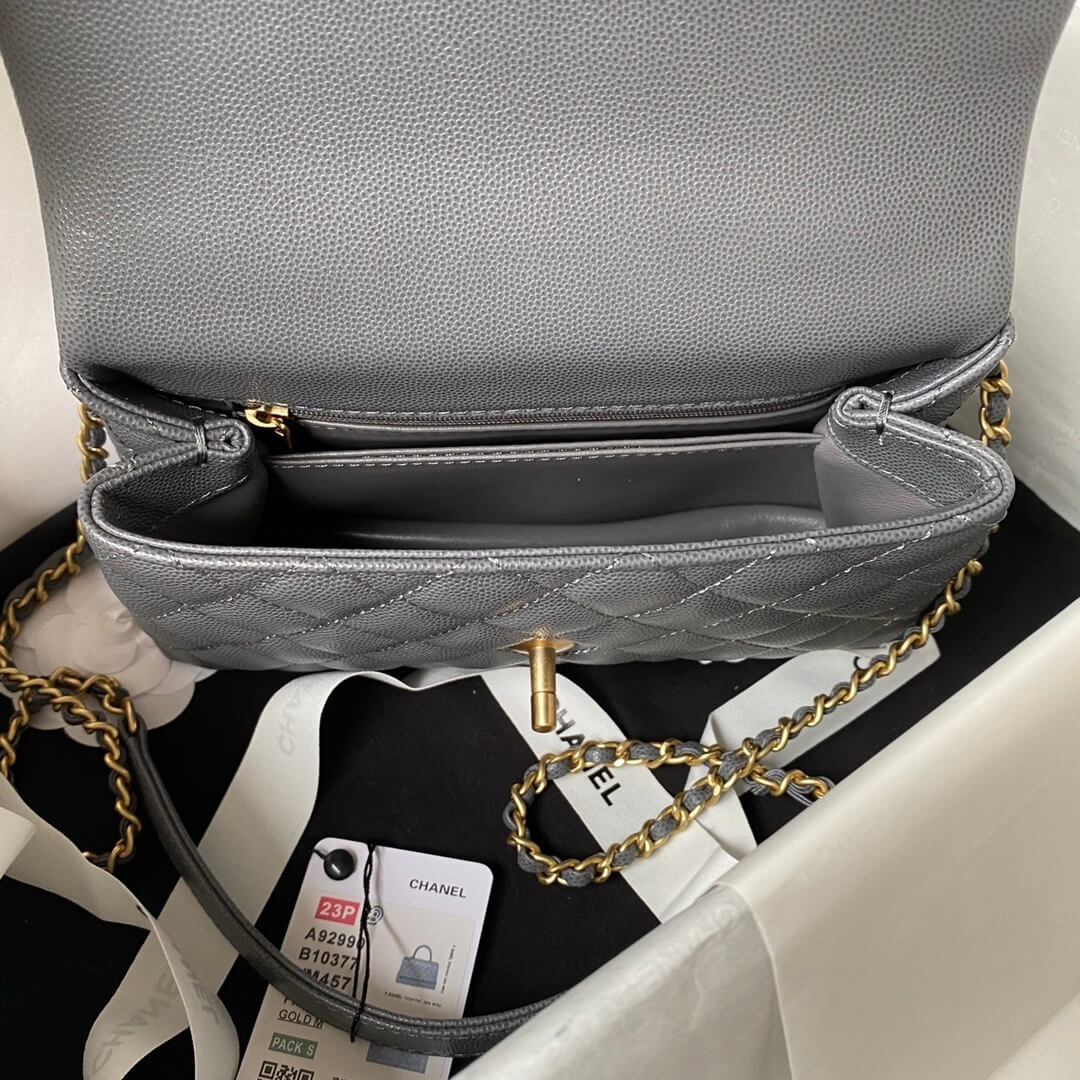 Chanel Coco Handle Quilted Caviar Leather Shoulder Crossbody Handbag - Image 89