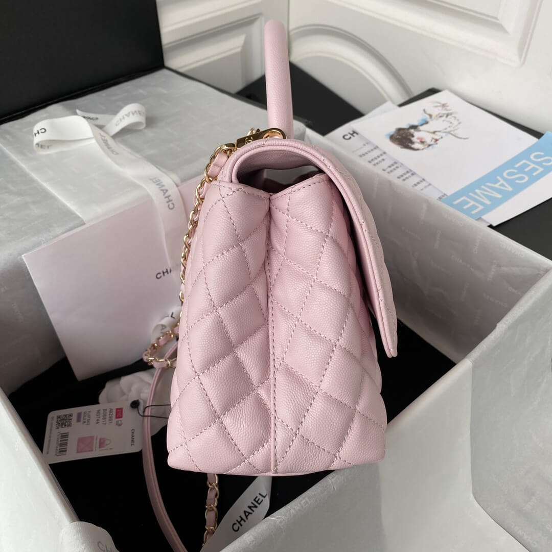 Chanel Coco Handle Quilted Caviar Leather Shoulder Crossbody Handbag - Image 35