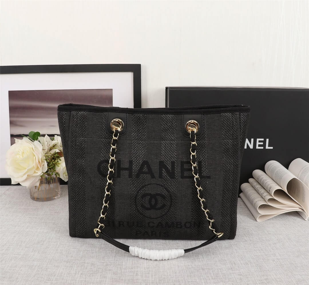 Chanel Deauville Tote 38 Denim Canvas Shoulder HandBag - Image 10