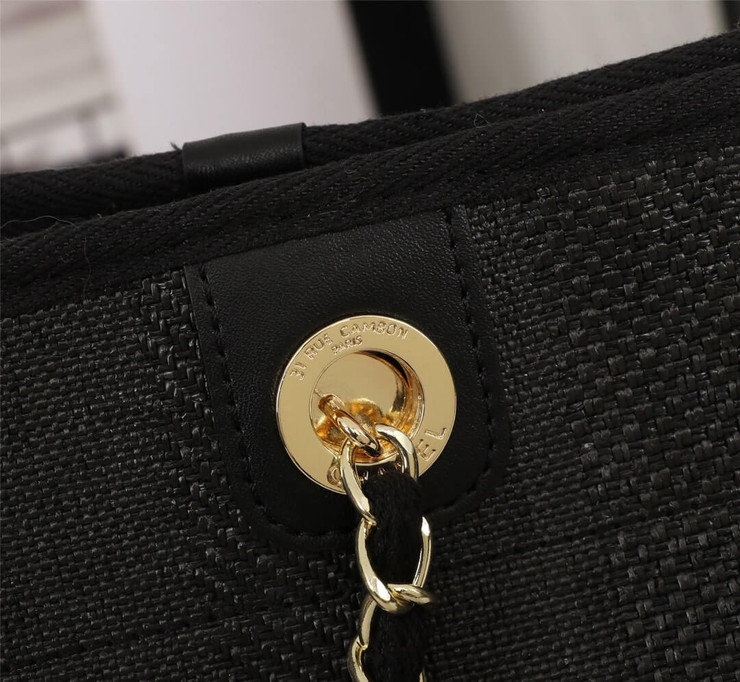 Chanel Deauville Tote 38 Denim Canvas Shoulder HandBag - Image 13