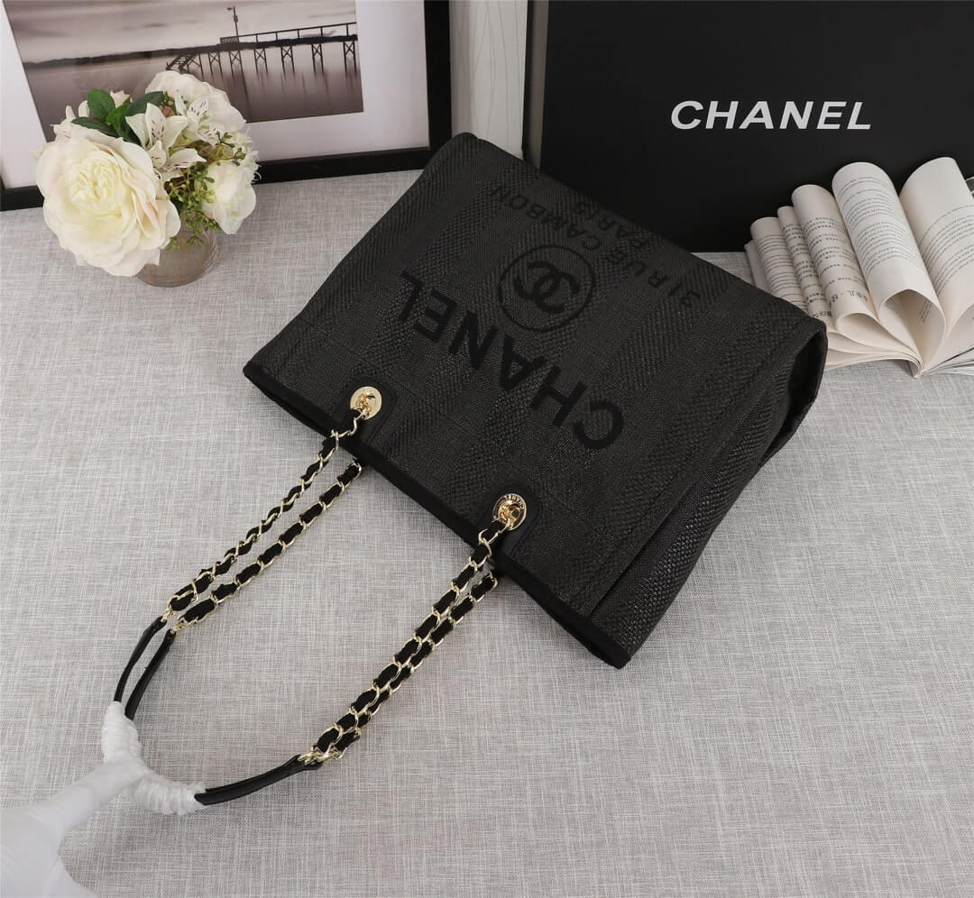 Chanel Deauville Tote 38 Denim Canvas Shoulder HandBag - Image 17