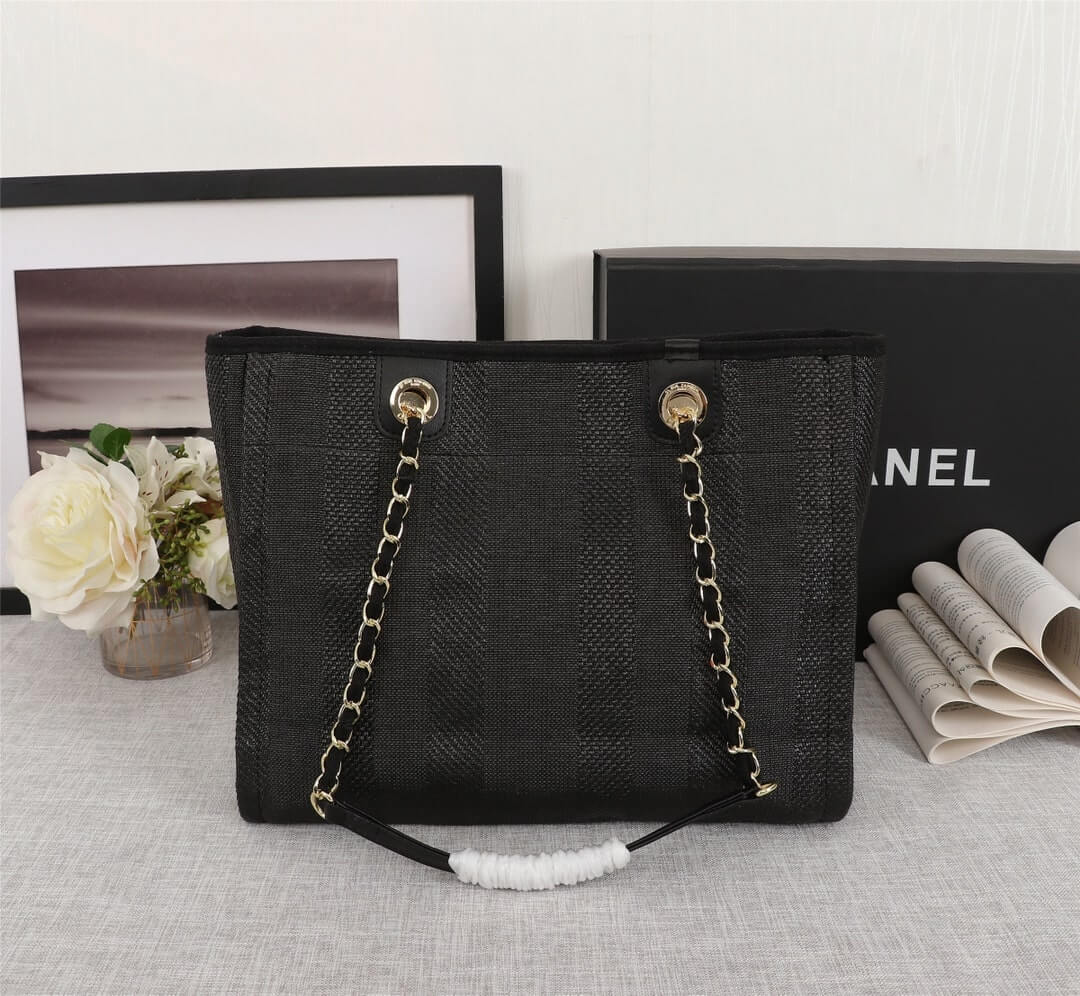 Chanel Deauville Tote 38 Denim Canvas Shoulder HandBag - Image 11