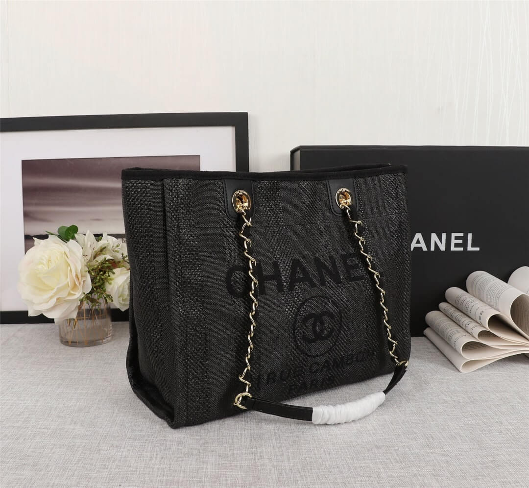 Chanel Deauville Tote 38 Denim Canvas Shoulder HandBag - Image 14