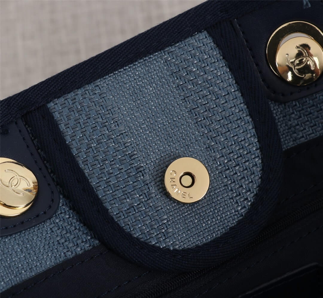 Chanel Deauville Tote 38 Denim Canvas Shoulder HandBag - Image 29
