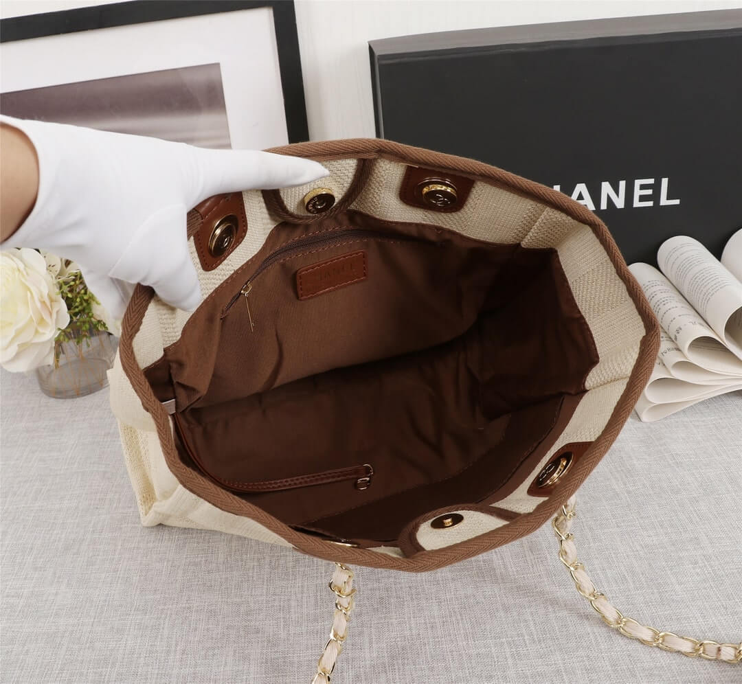 Chanel Deauville Tote 38 Denim Canvas Shoulder HandBag - Image 37