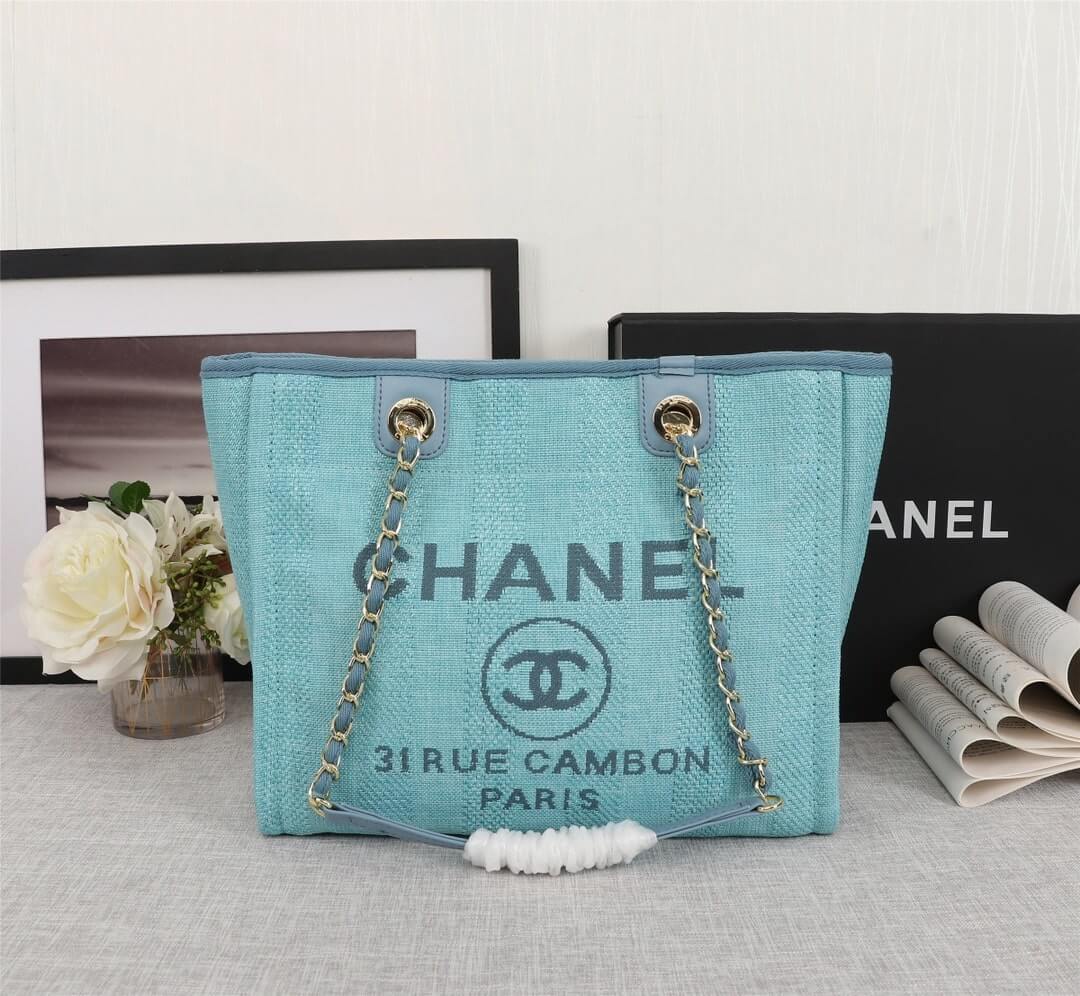Chanel Deauville Tote 38 Denim Canvas Shoulder HandBag - Image 18